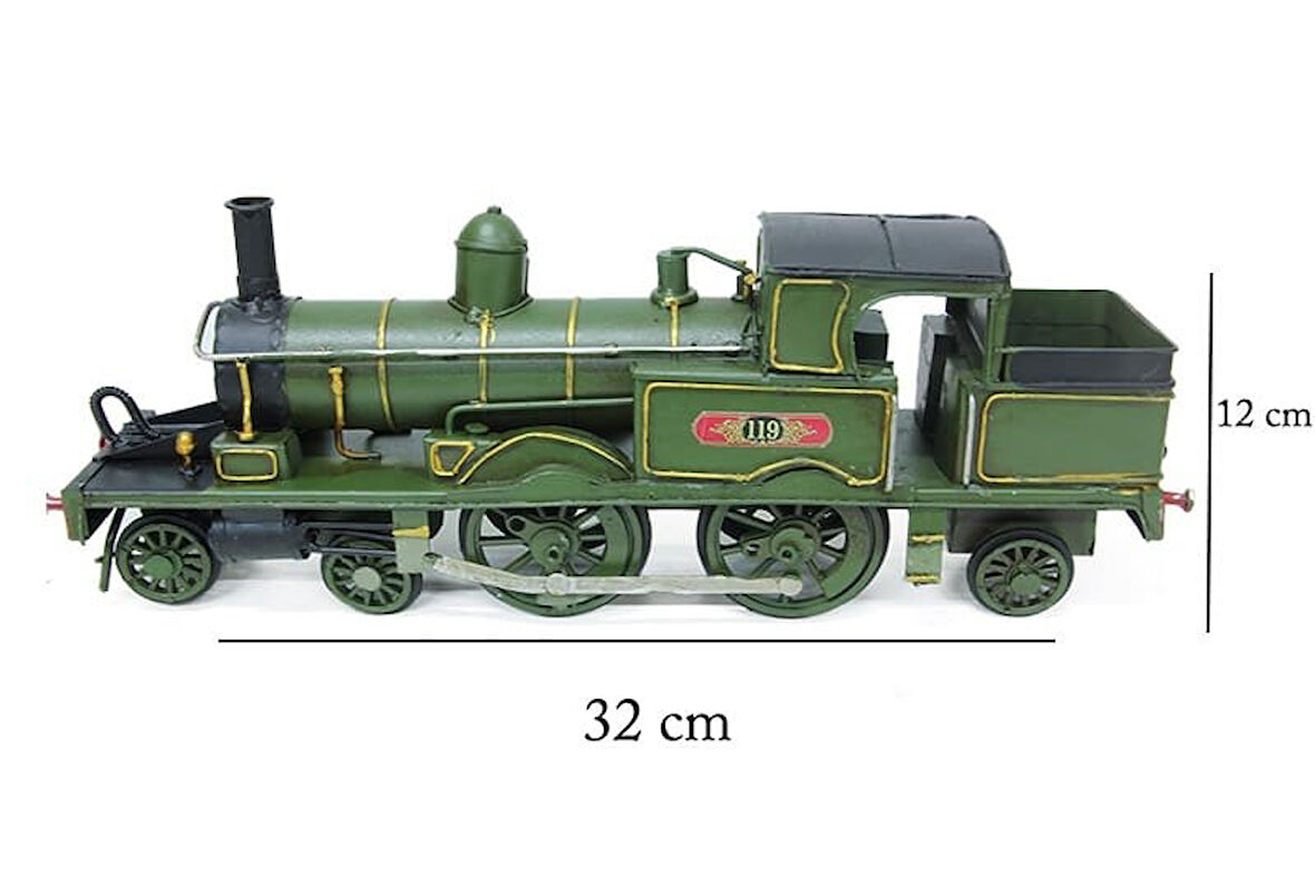 KENPAZAR Dekoratif Metal Lokomotif