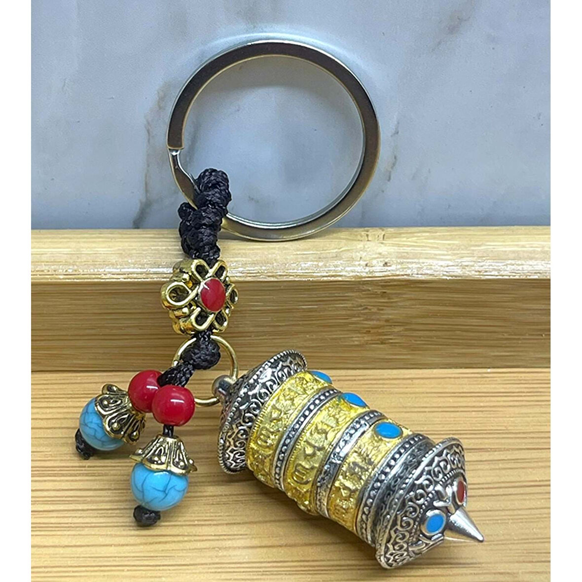 KENPAZAR Metal Tibet Dua Çarkı Anahtarlık