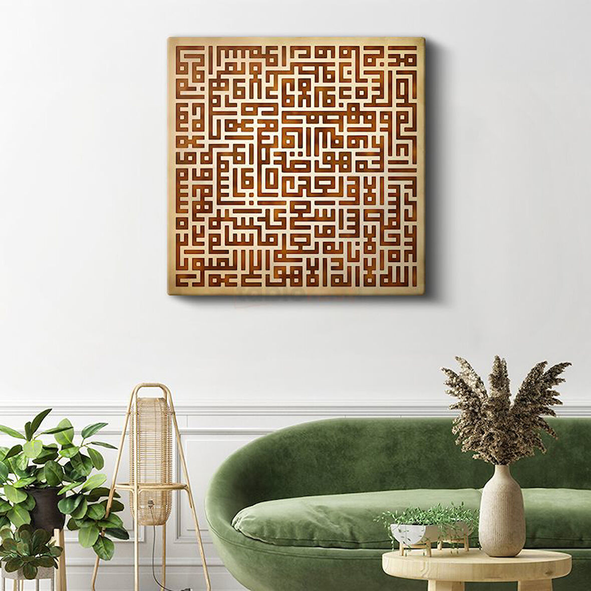 Kufi Hat Sanatı - Geometrik İslami Kaligrafinin İhtişamı Kanvas Tablo