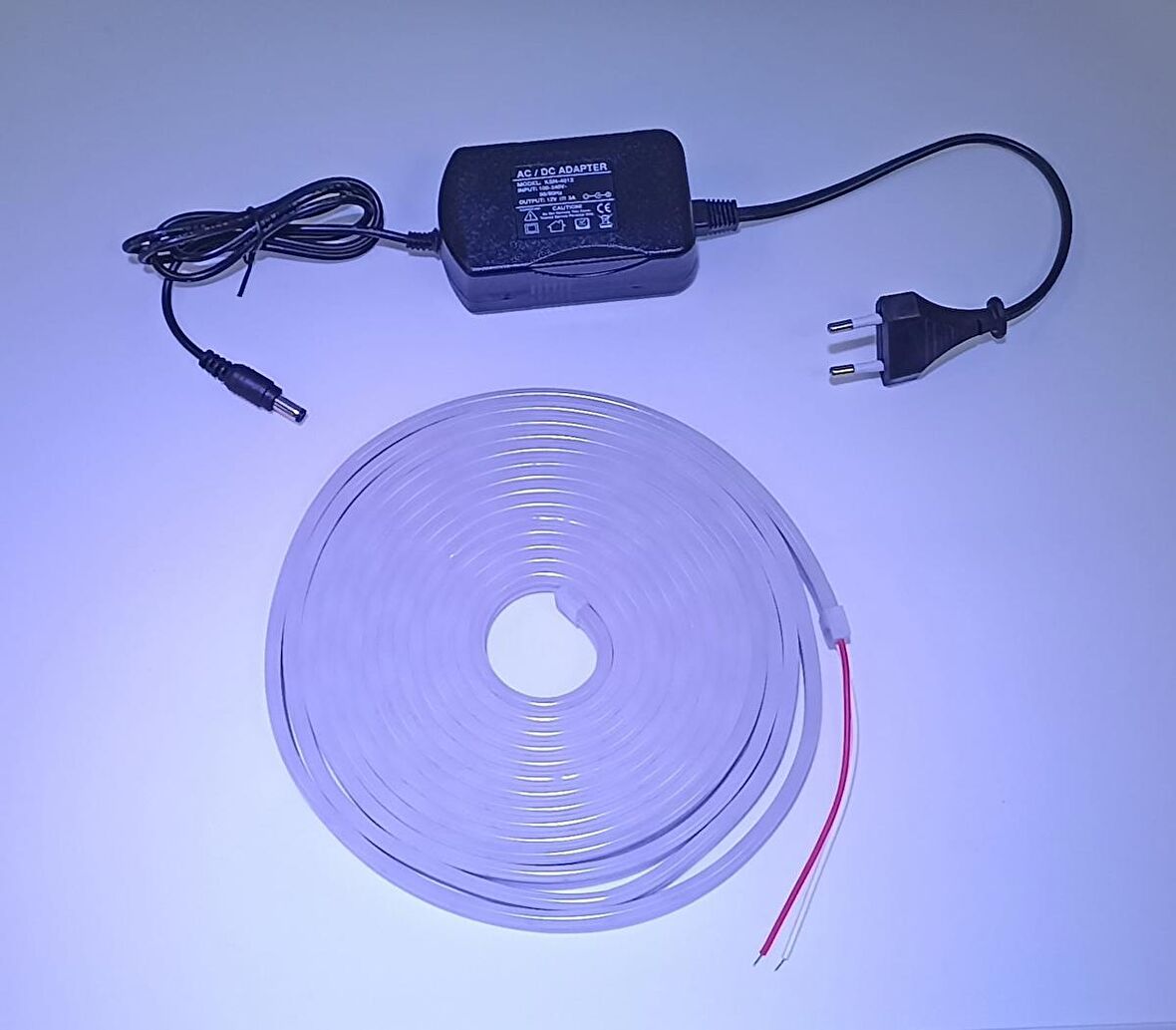 6X12MM NEON LED 5MT GÜNIŞIĞI-ADAPTÖR TAK ÇALIŞTIR
