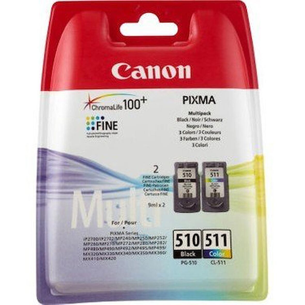 Canon 510 Siyah / 511 Renkli Kartuş (2'li Paket) PG-510 + CL-511