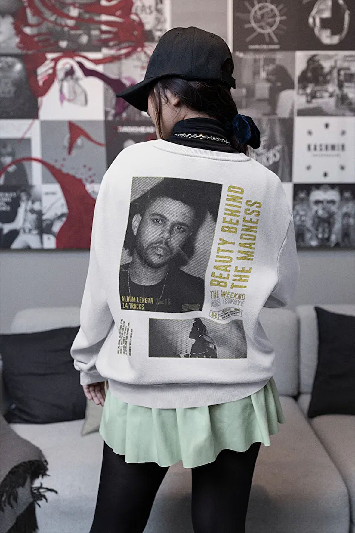 Tasarım The Weeknd Baskılı Unisex Oversize Rapper Şarkıcı Sweatshirt