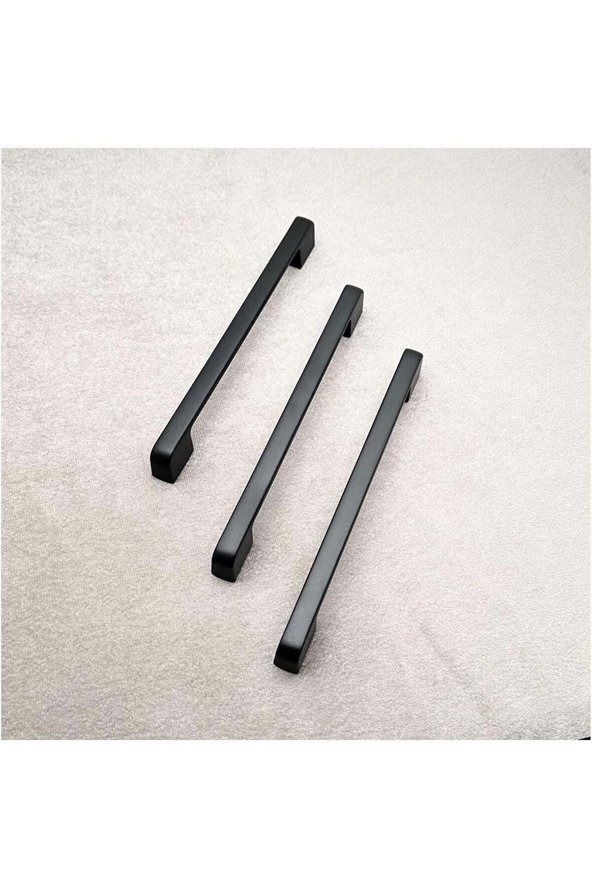 Arel Mat Siyah Tv Ünitesi Vestiyer Yatak Odası Mutfak Dolap Çekmece Kulpu 224 Mm (22,4 Cm) 2 Adet