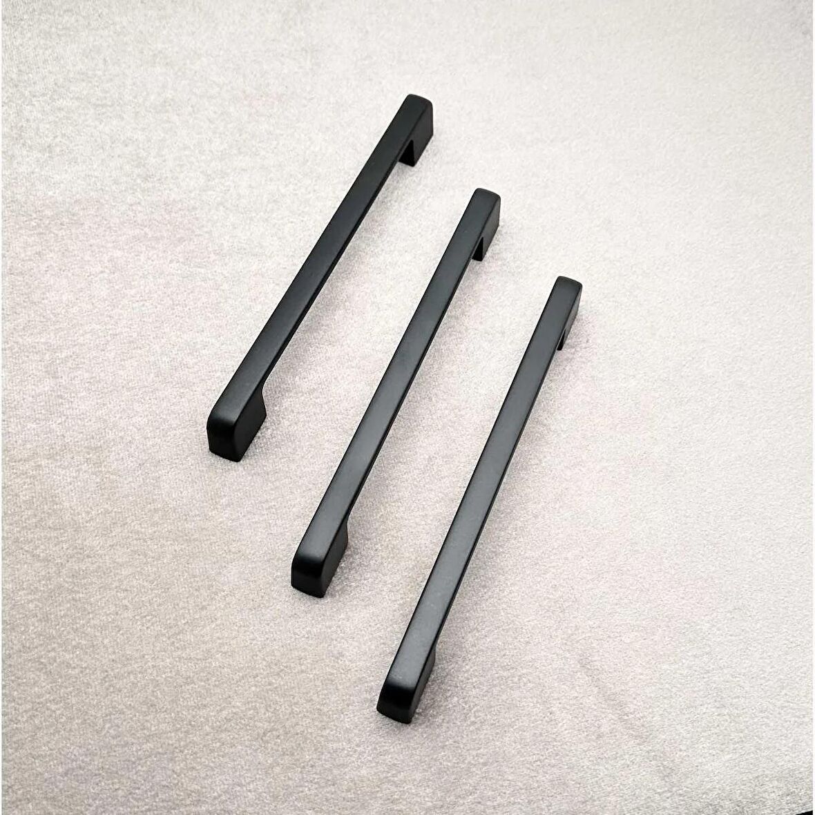 Arel Mat Siyah Tv Ünitesi Vestiyer Yatak Odası Mutfak Dolap Çekmece Kulpu 128 Mm (12,8 Cm) 3 Adet