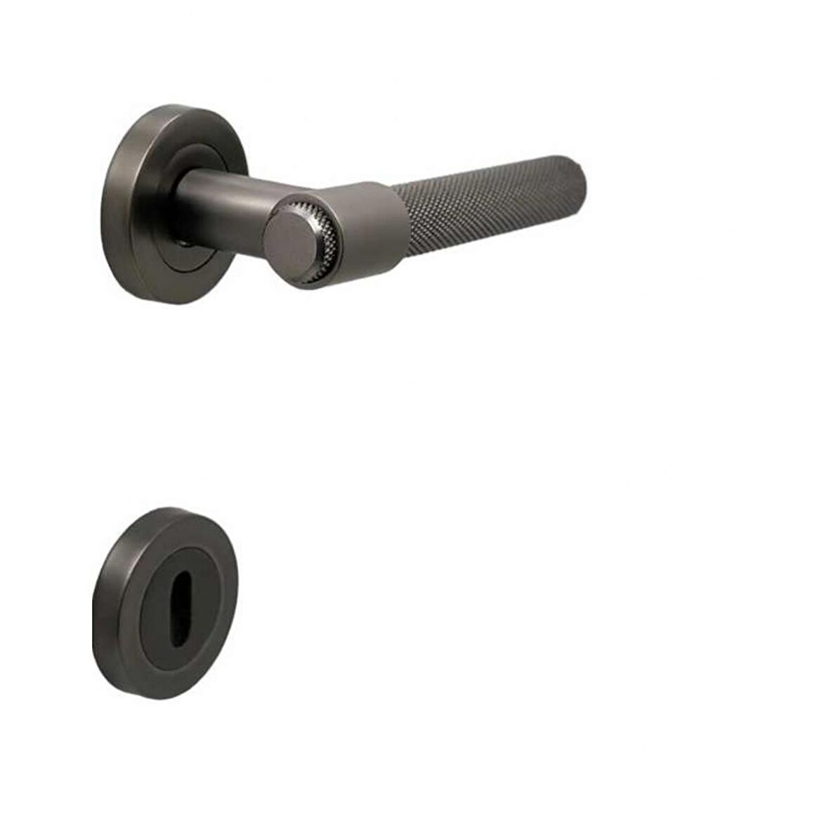 KOLDOOR Punch Mat Skoç Füme Rozetli Oda Kapı Kolu 5 Takım