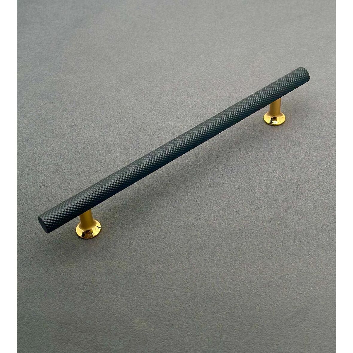 Mobilya Dolap Kulpu Mutfak Çekmece Kulpu Çizgili Dal Siyah Gold 192 mm ( 19,2 Cm ) 5 Adet