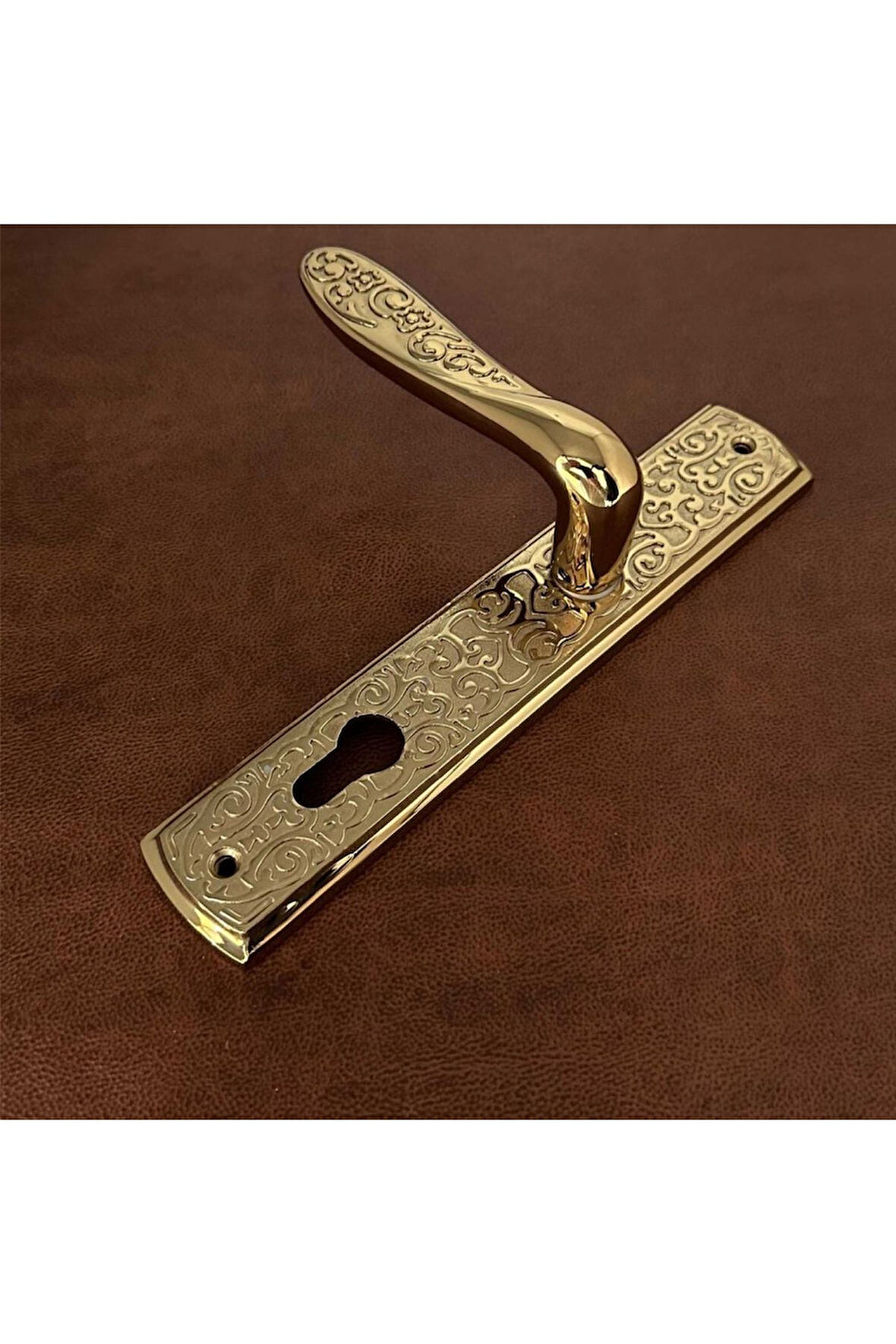 Özen Handles İmza Titanyum ZK19 Zamak Aynalı Yale Çelik Kapı Kolu Sol Basar Tek Yön