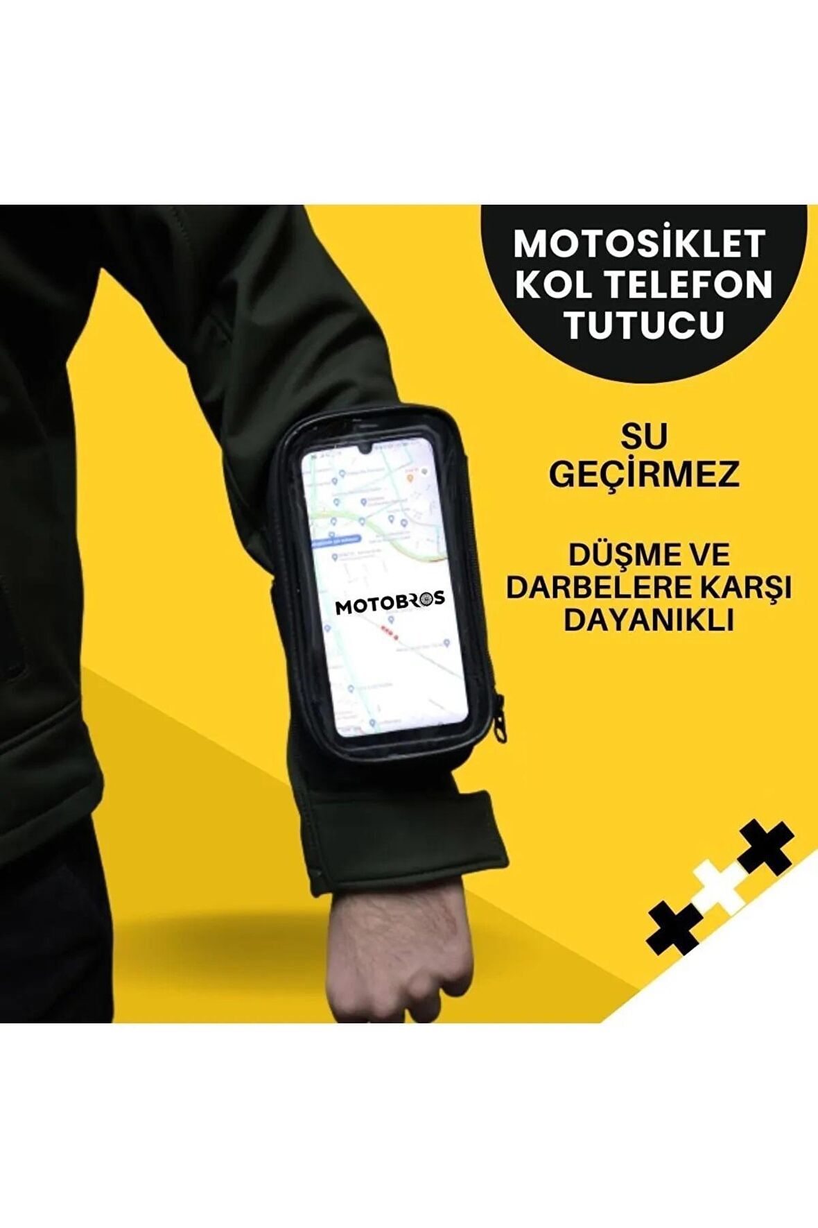 Motosiklet Kola Takılan Telefon Tutucu Kol Telefon Tutucu Su Geçirmez 6.7" (DAYANIKLI)