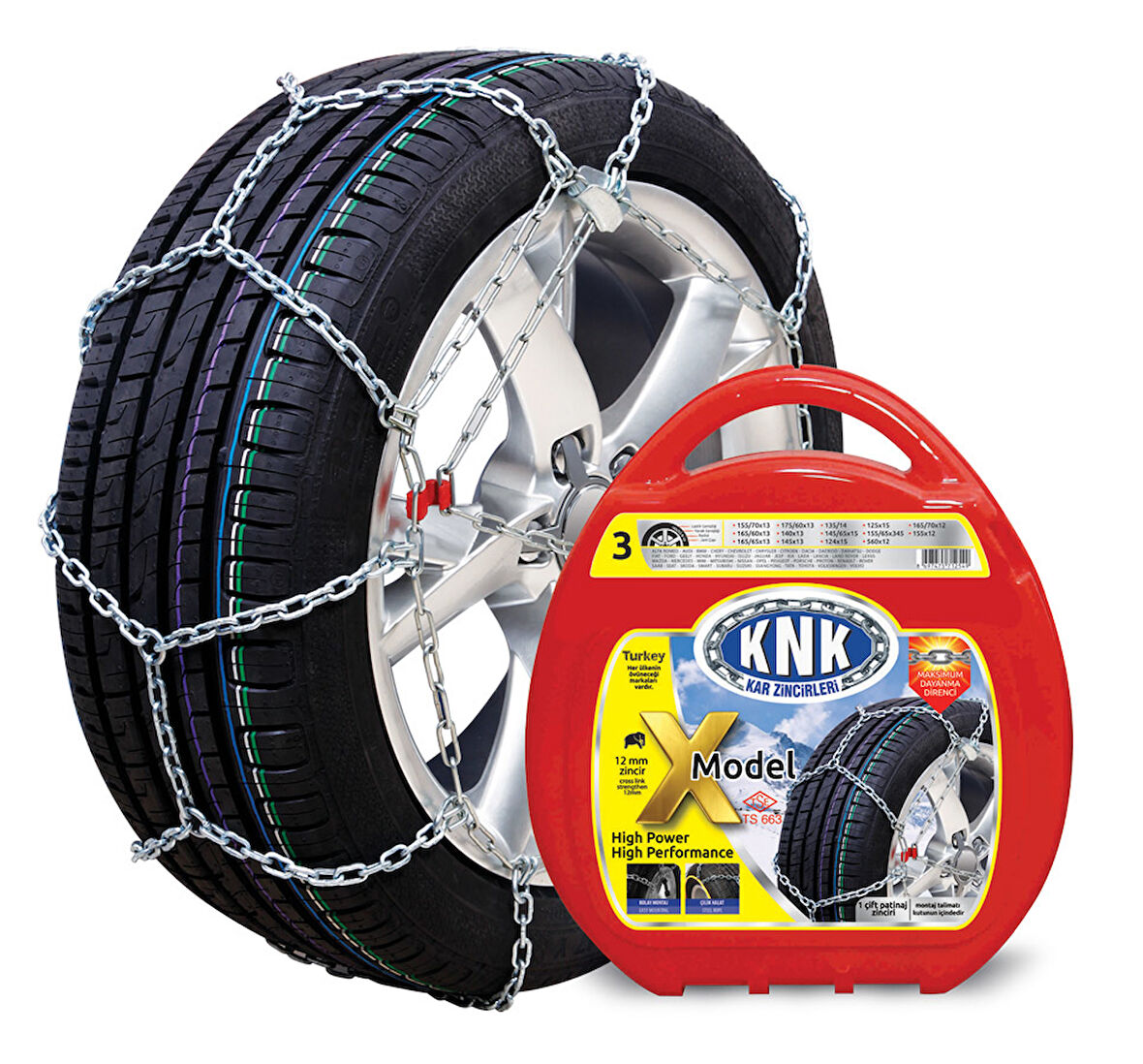 Konak 165/70R13 Grup:4 Seri X Takmatik Otomobil Kar Zinciri (Paket İçeriği 2 adettir)