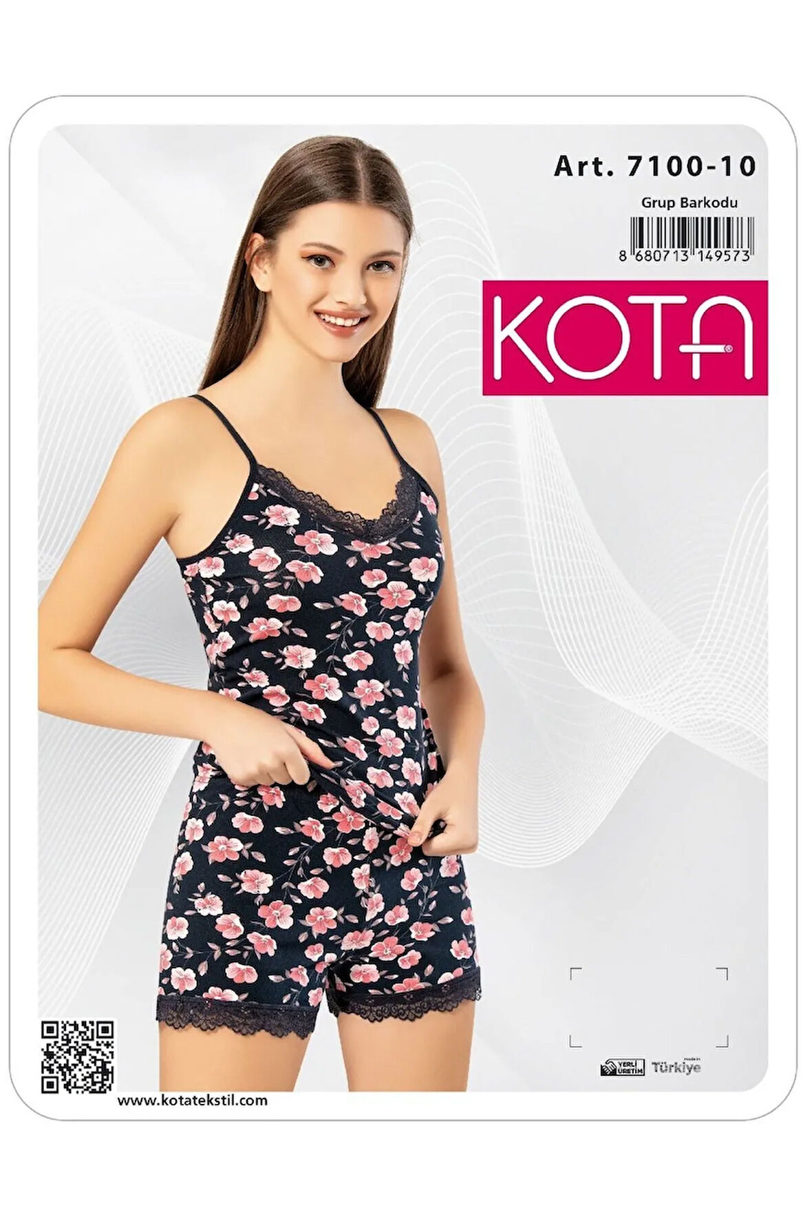 7100 İP ASKILI BASKILI ŞORTLU TAKIM