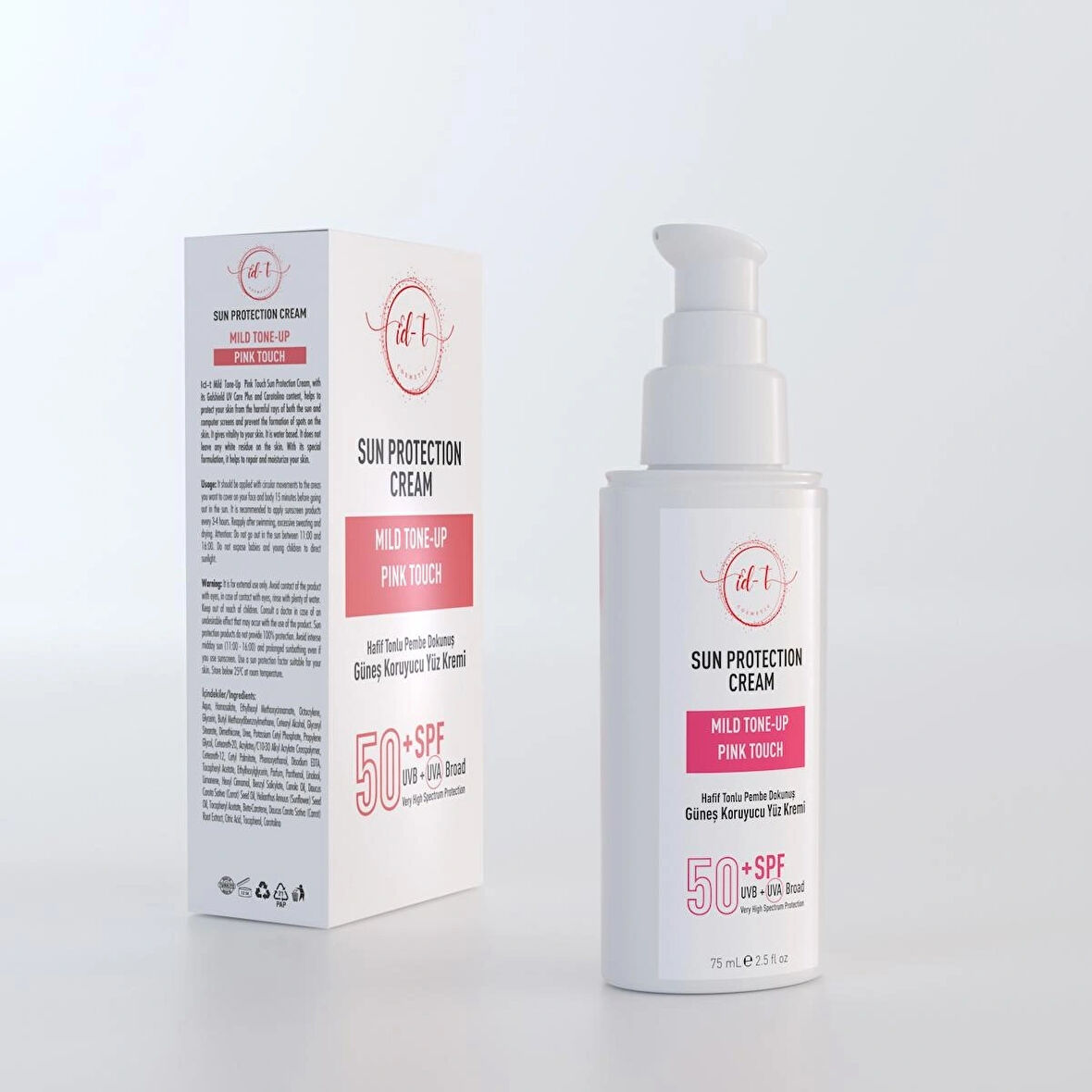 Pink Touch 50+spf Uvb + Uva Broad Hafif Tonlu Pembe Dokunuş Güneş Koruyucu Yüz Kremi Su Bazlı