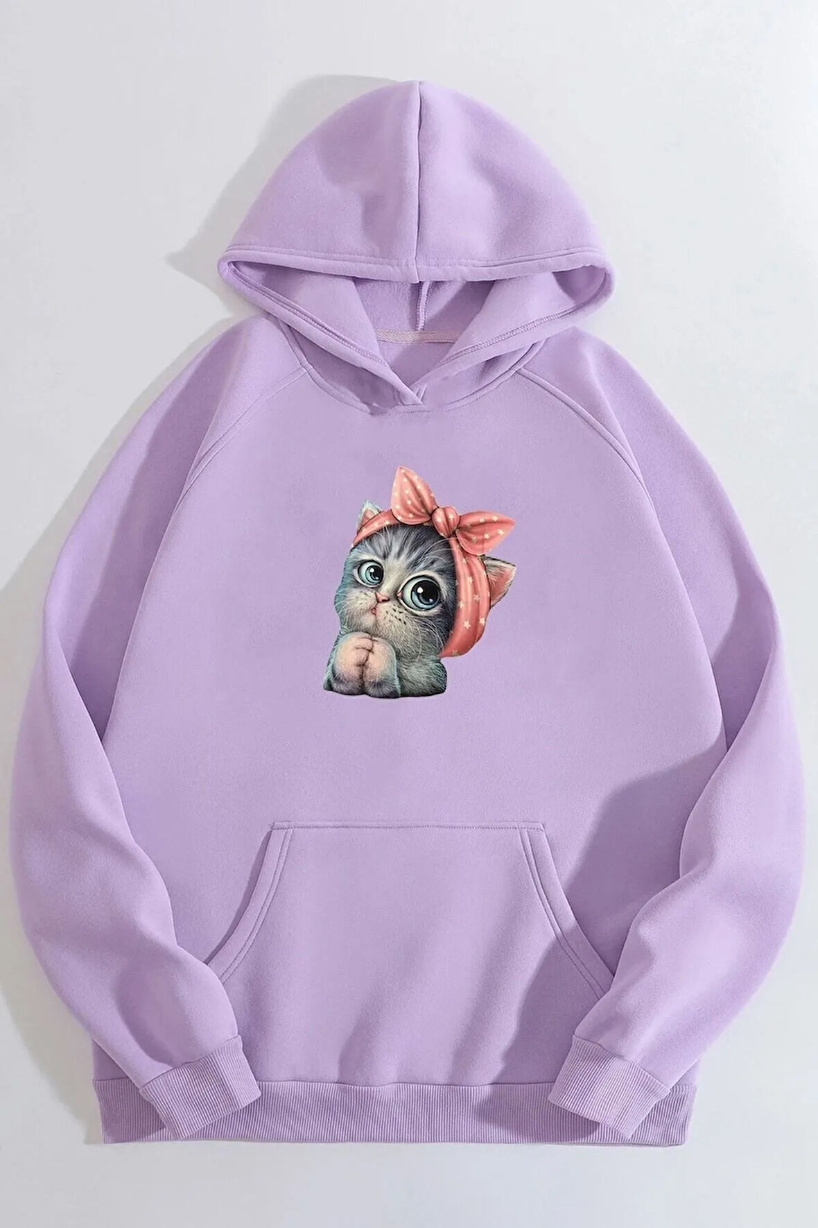 Unisex Sevimli Kedi Sweatshirt