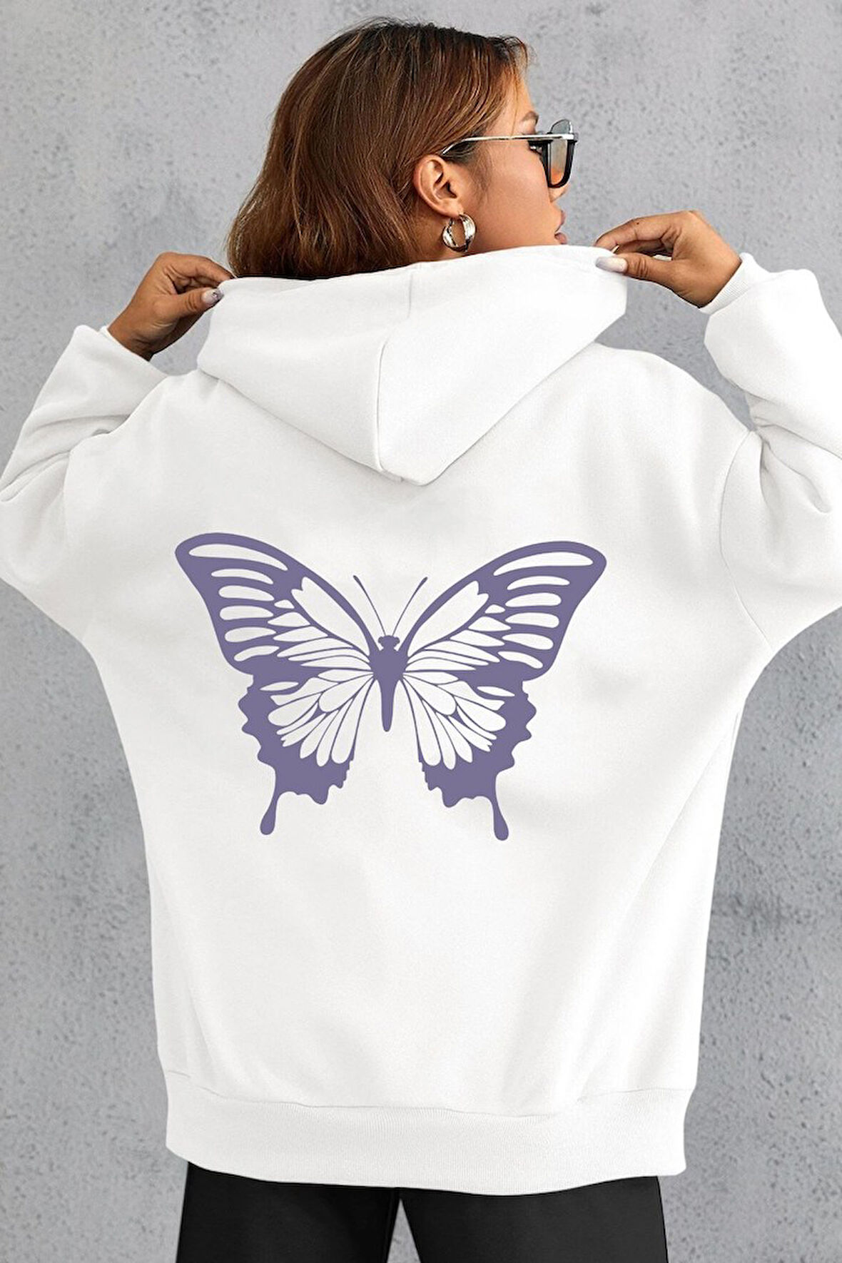 Uyguntarz Unisex Butterfly Baskılı Sweatshirt