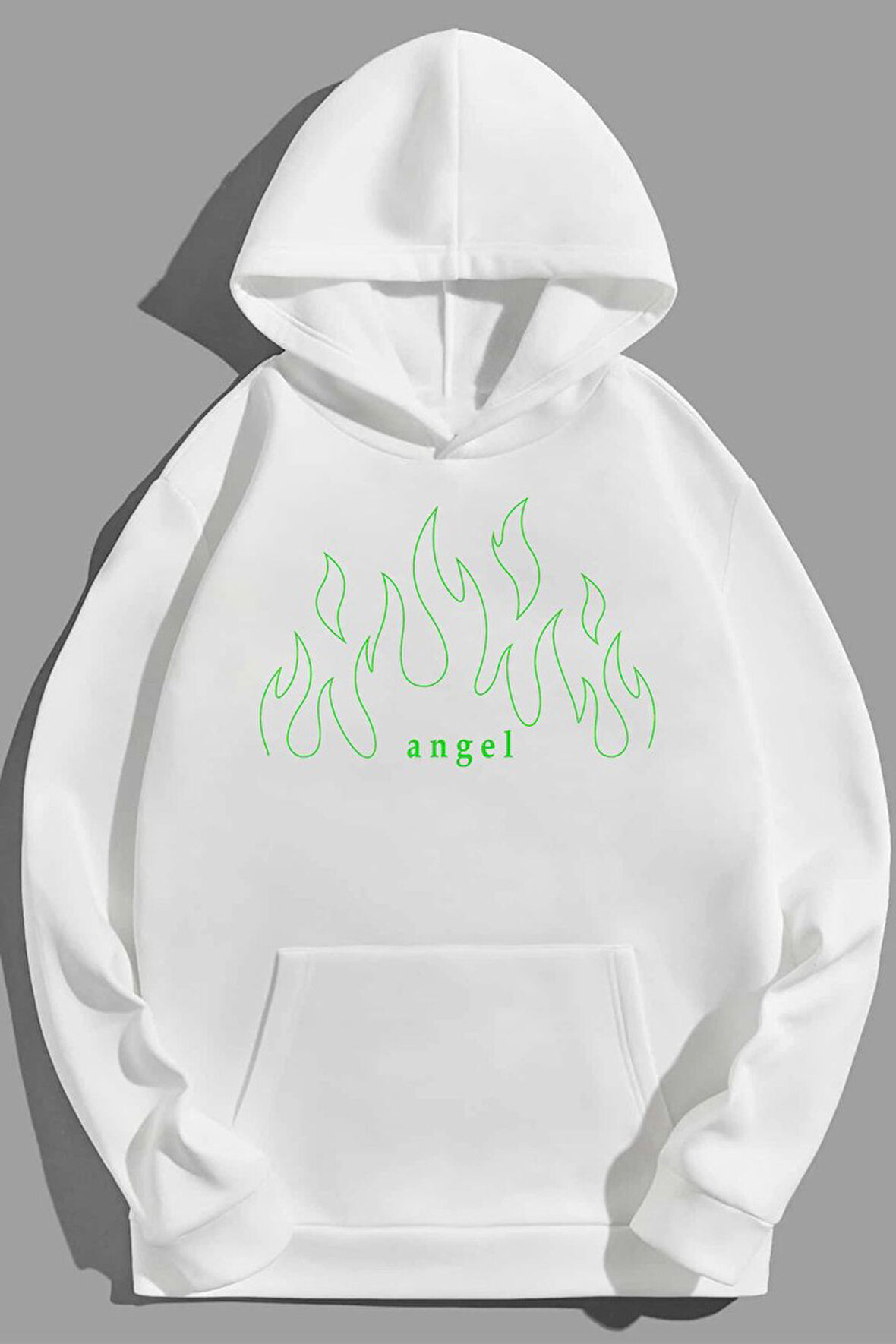 Uyguntarz Unisex Green Angel Fire Sweatshirt