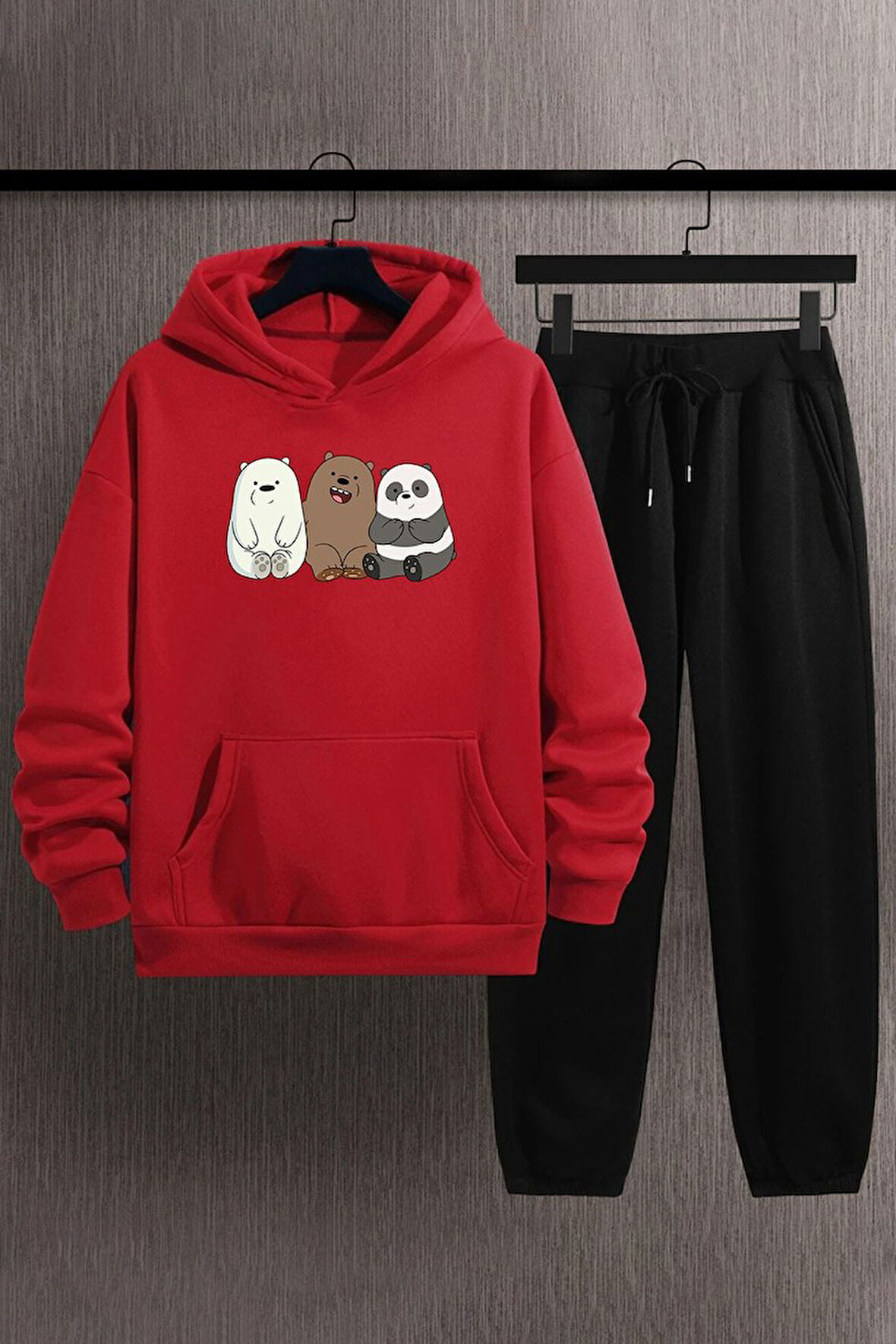 Uyguntarz Unisex Kafadar Ayılar Baskılı Eşofman Takımı