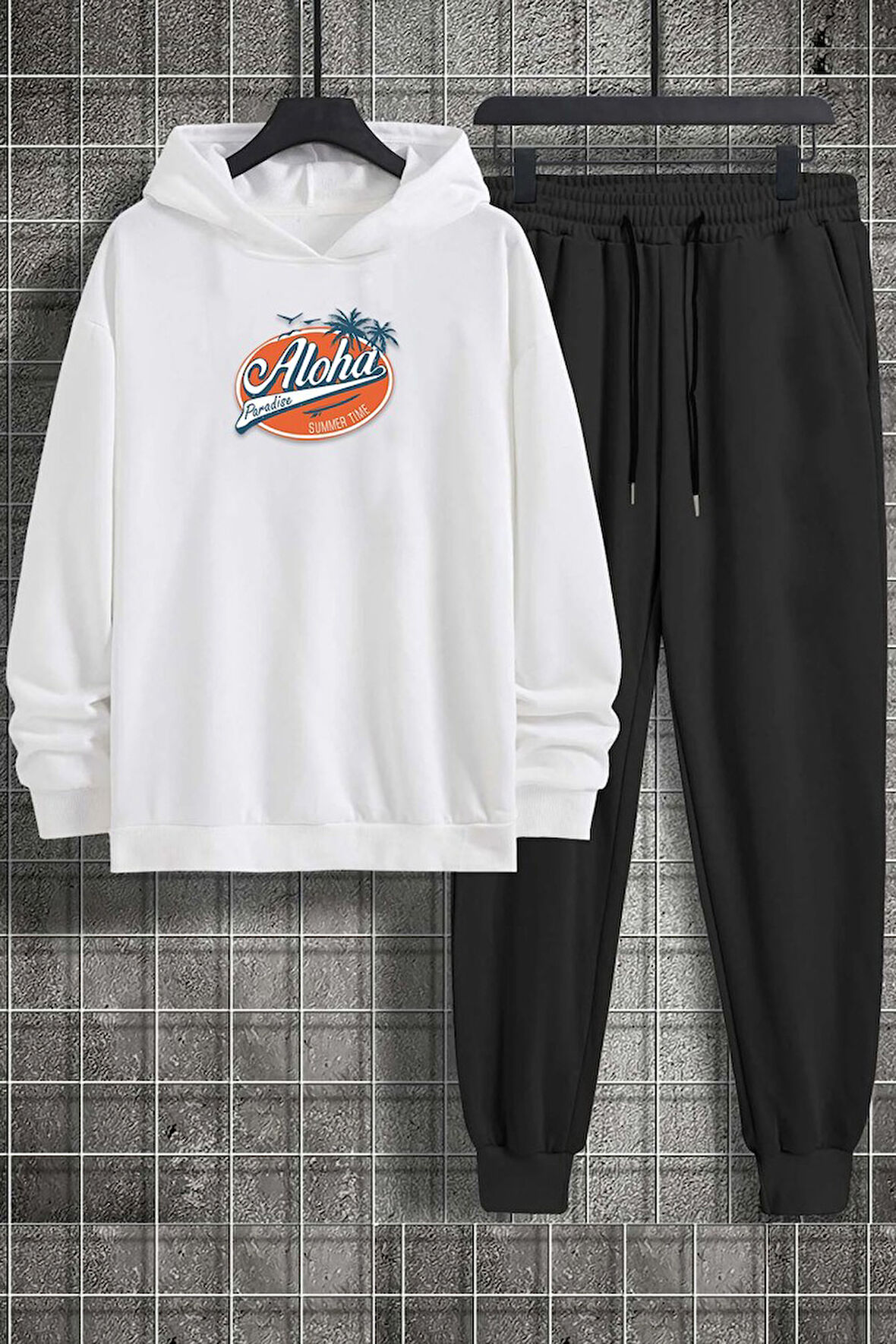 Uyguntarz Unisex Aloha Baskılı Eşofman Takımı