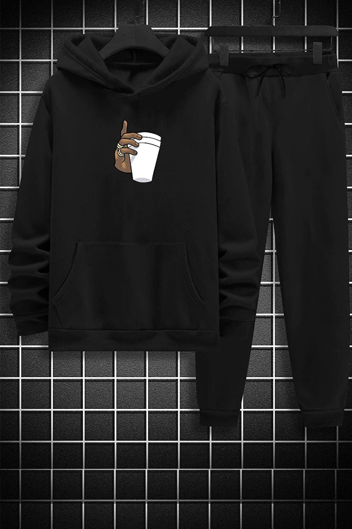Uyguntarz Unisex Tupac Coffee Baskılı Eşofman Takımı