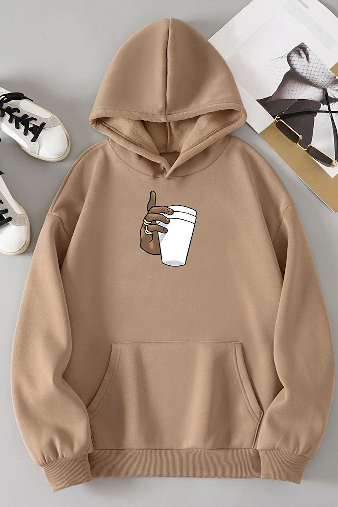 Uyguntarz Dont Tupac Coffee Baskı Sweatshirt
