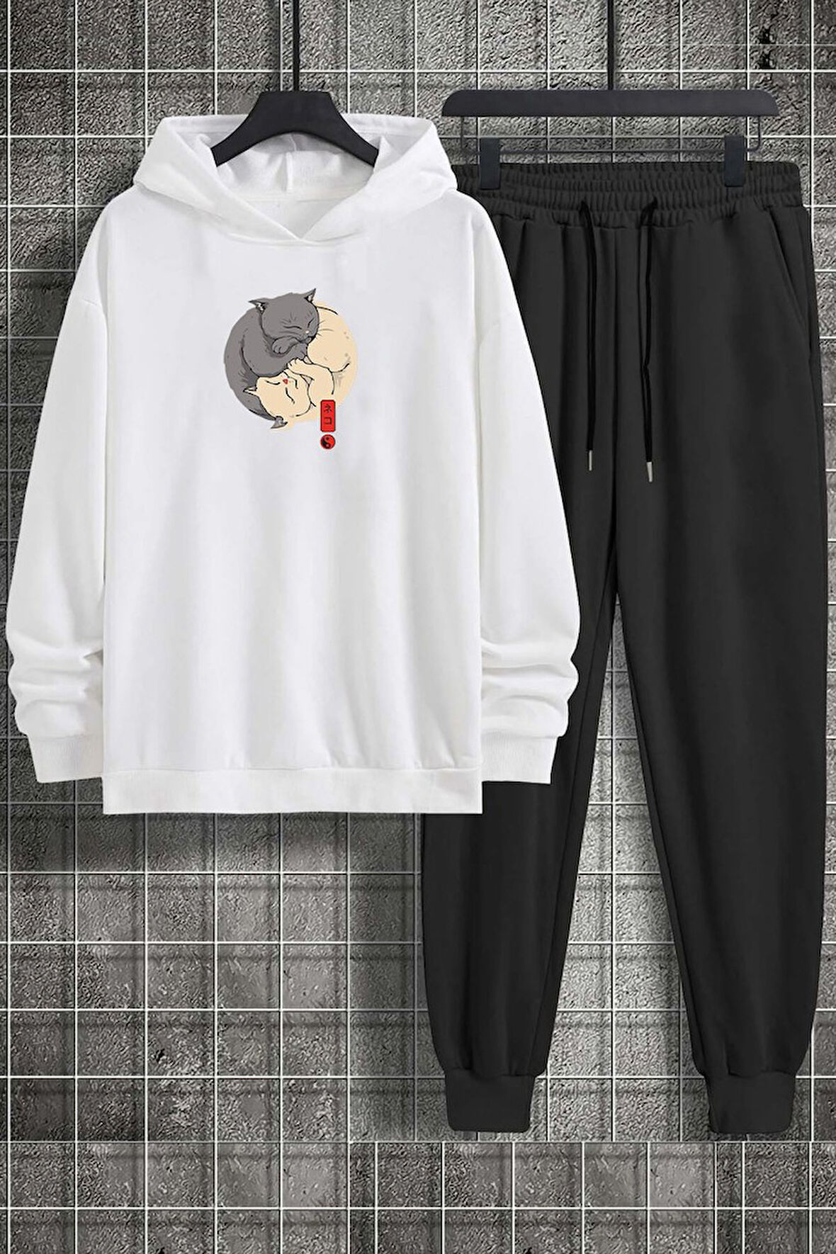 Uyguntarz Unisex Shinobi Kedi Baskılı Eşofman Takımı