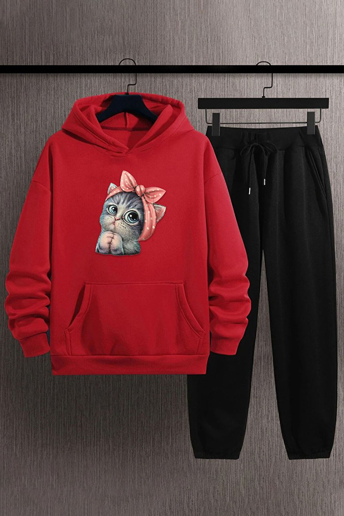 Uyguntarz Unisex Sevimli Kedi Eşofman Takımı