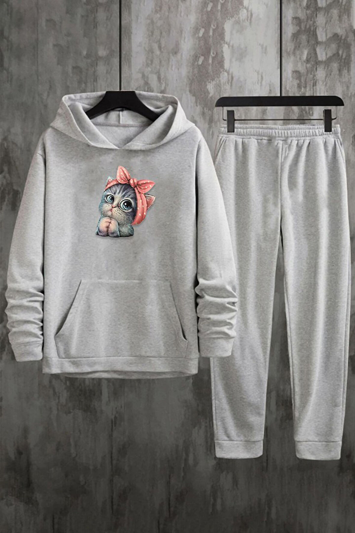 Uyguntarz Unisex Sevimli Kedi Eşofman Takımı