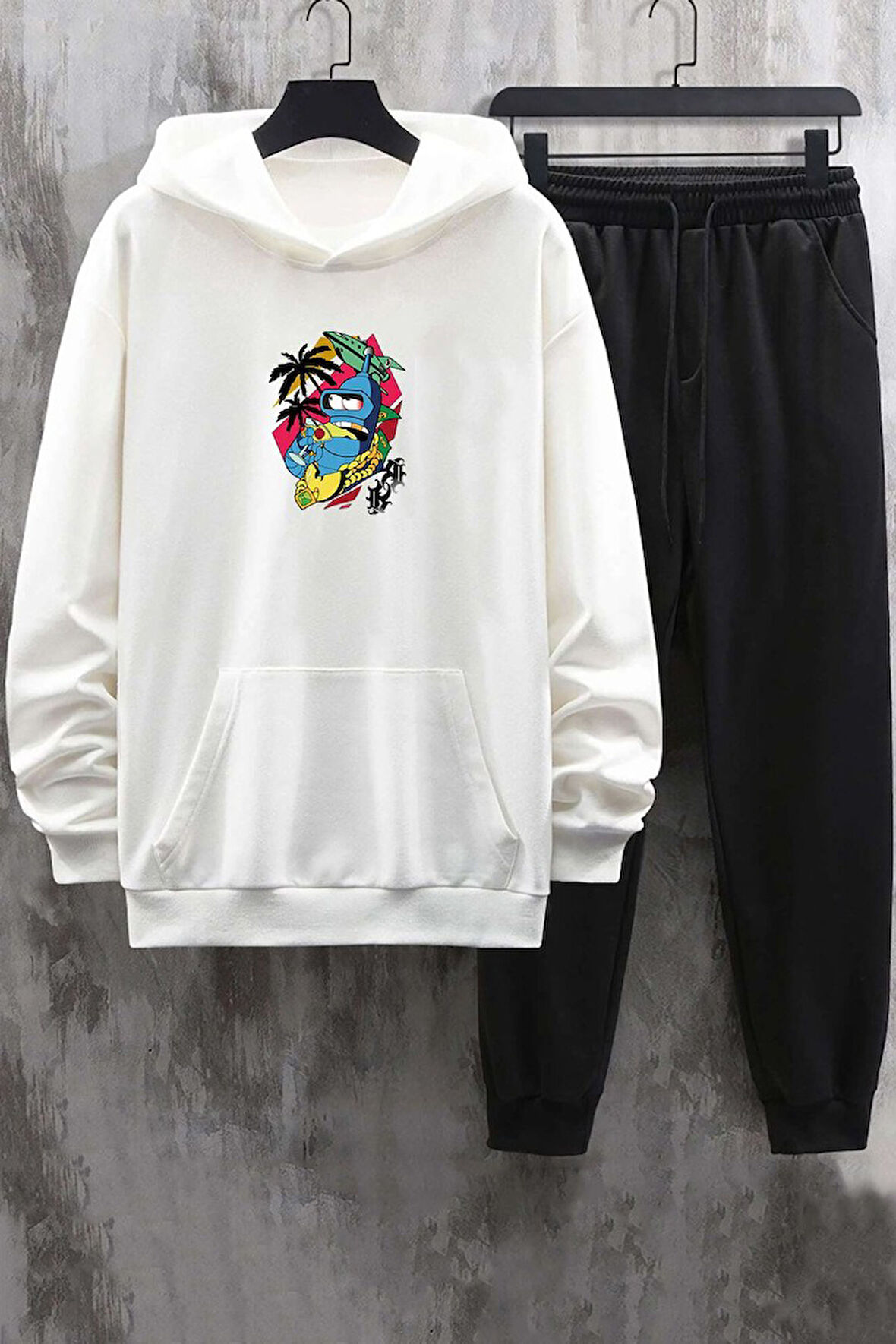 Uyguntarz Unisex Crazy Banana Baskılı Eşofman Takımı