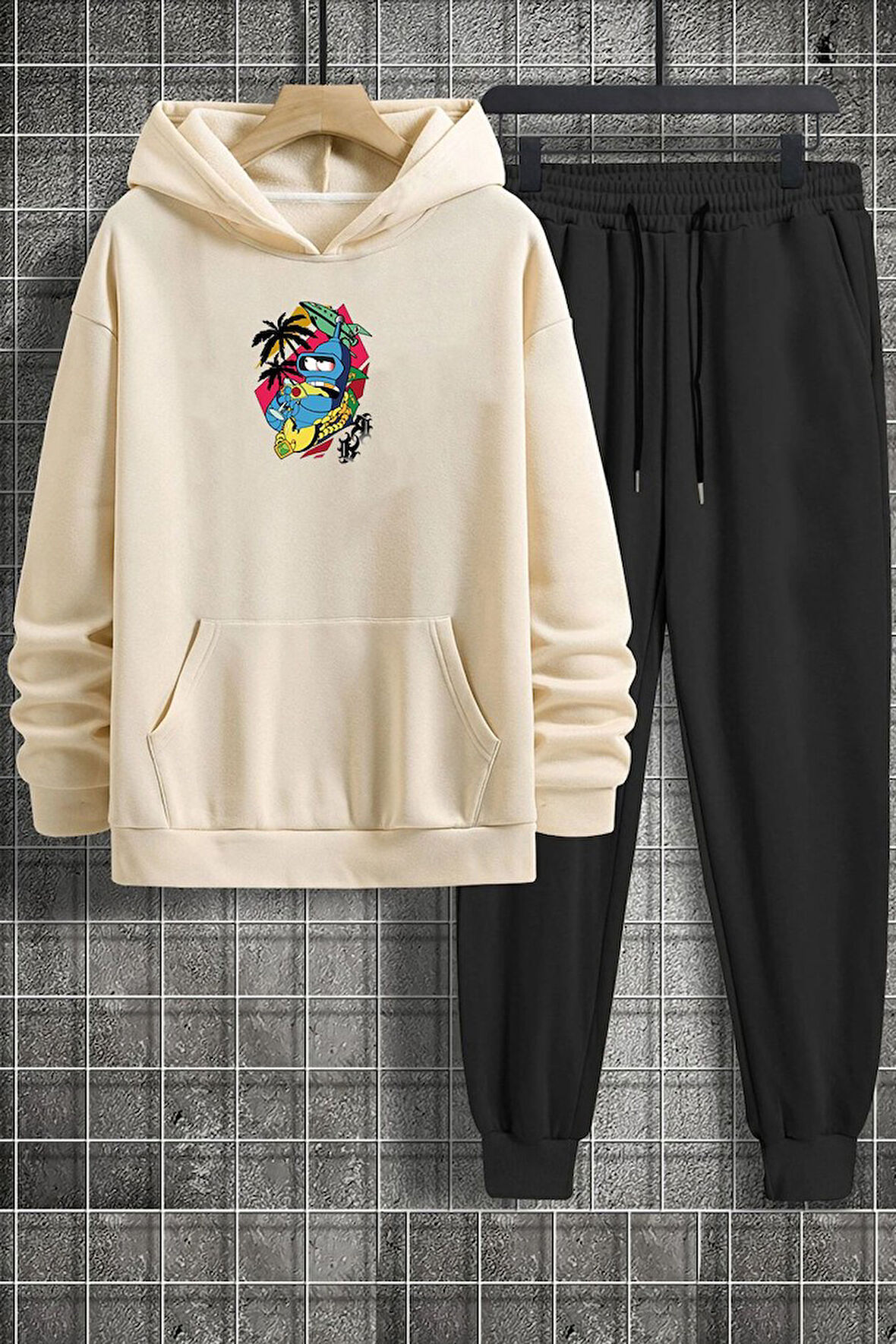 Uyguntarz Unisex Crazy Banana Baskılı Eşofman Takımı