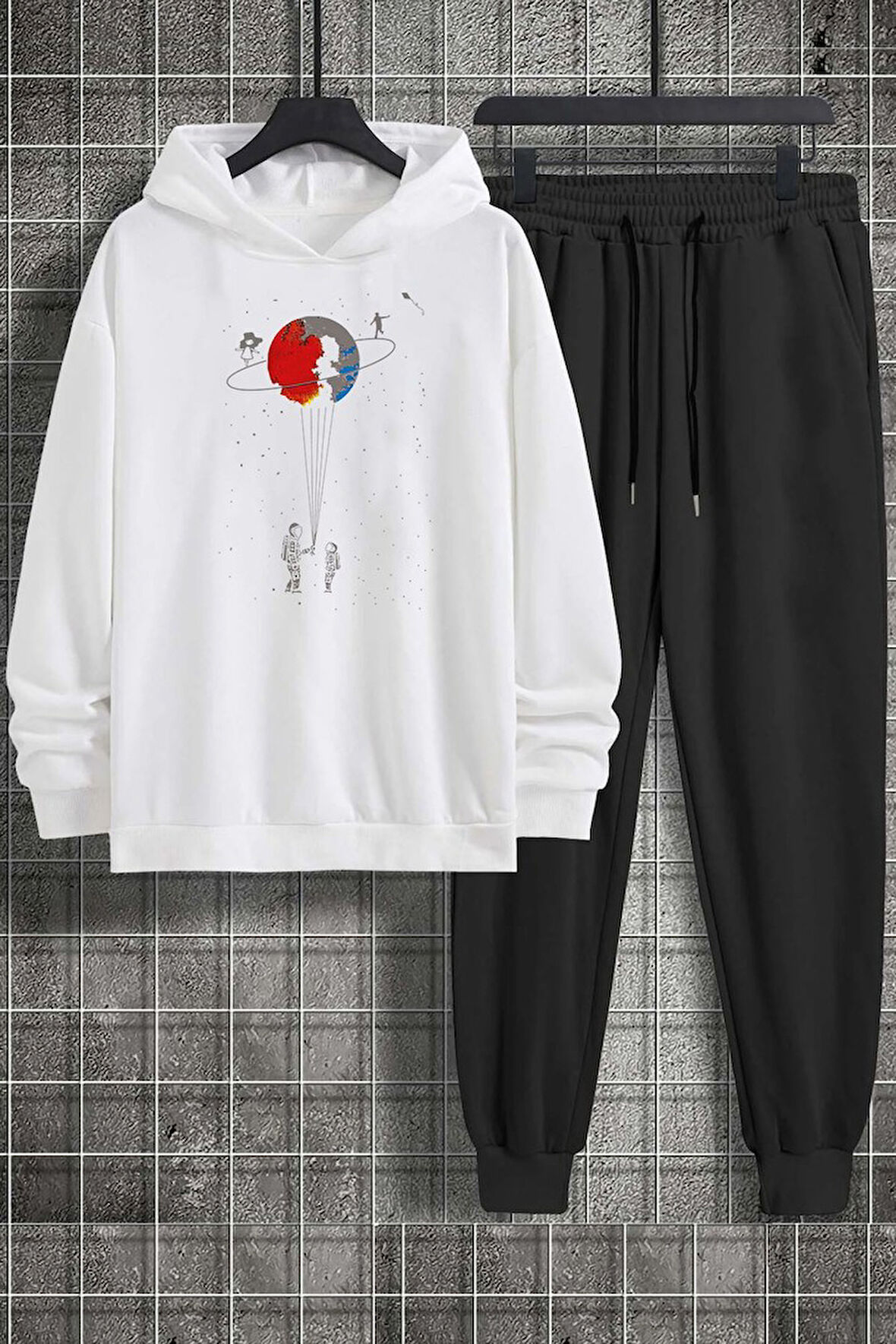 Uyguntarz Unisex Evren Temalı Baskılı Eşofman Takımı