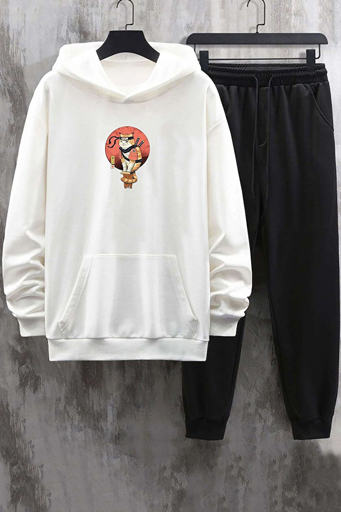 Uyguntarz Unisex Shinobi Kedi Baskılı Eşofman Takımı