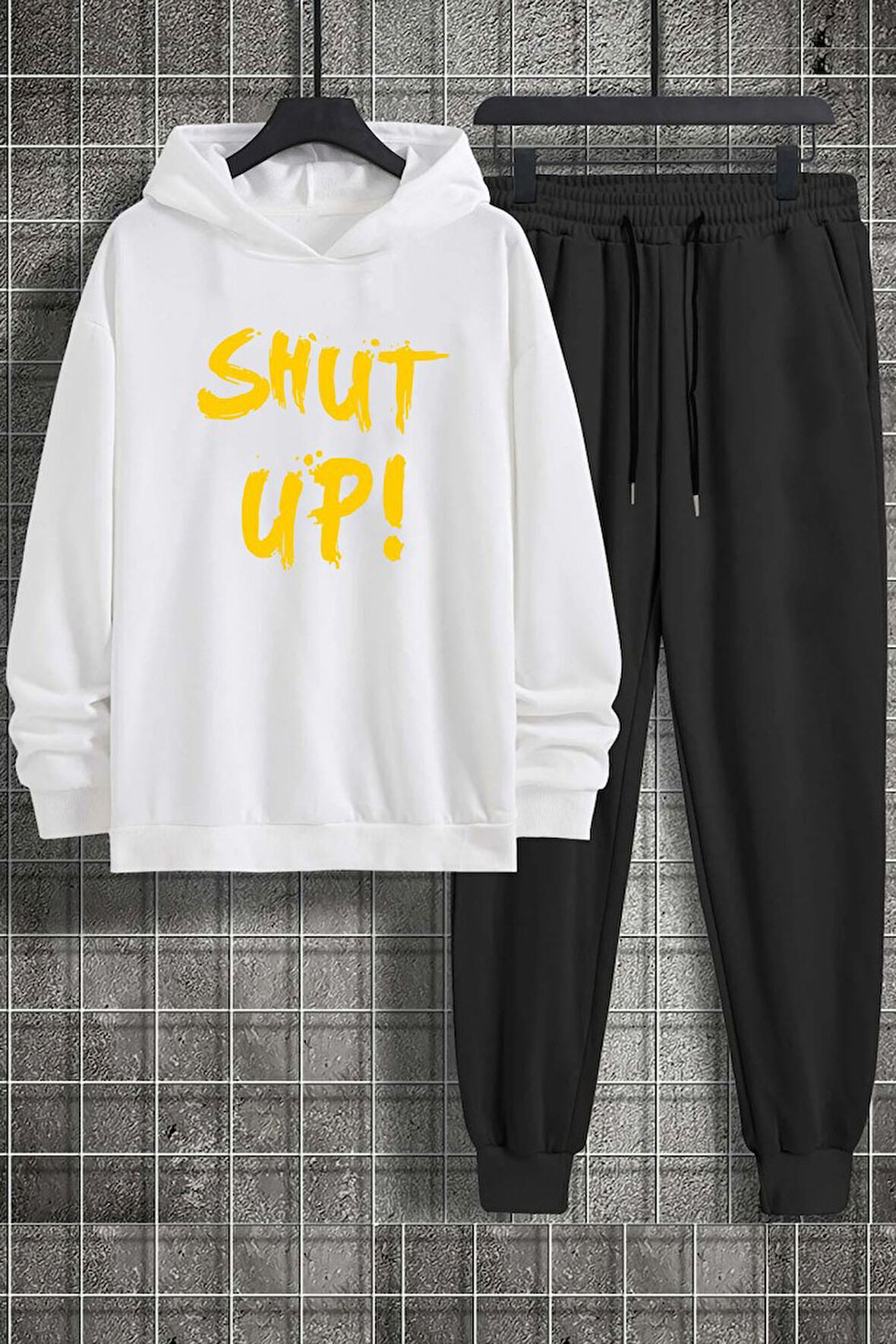 Unisex Shut Up Baskılı Eşofman Takımı