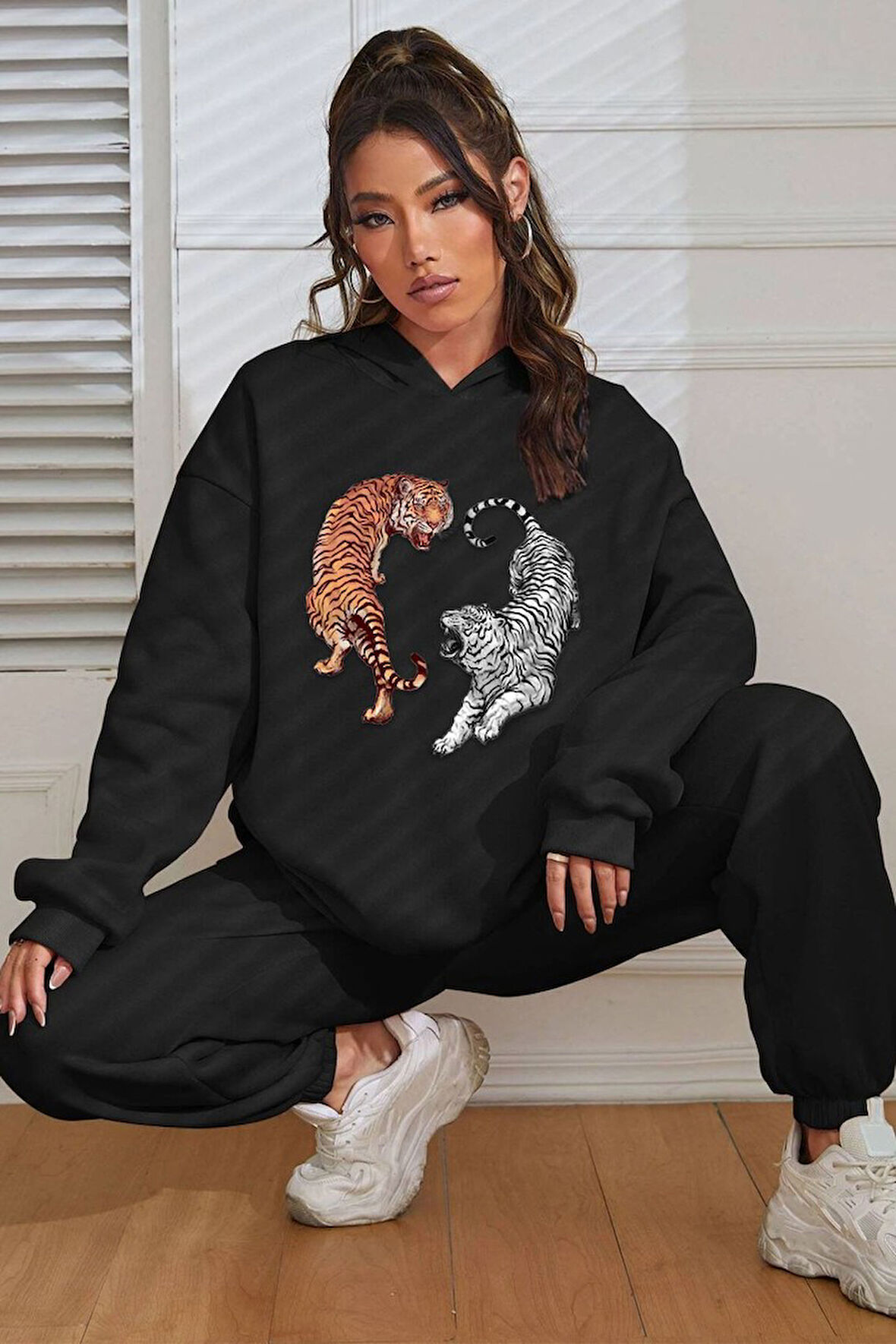 Uyguntarz Unisex Tiger Baskılı Eşofman Takımı