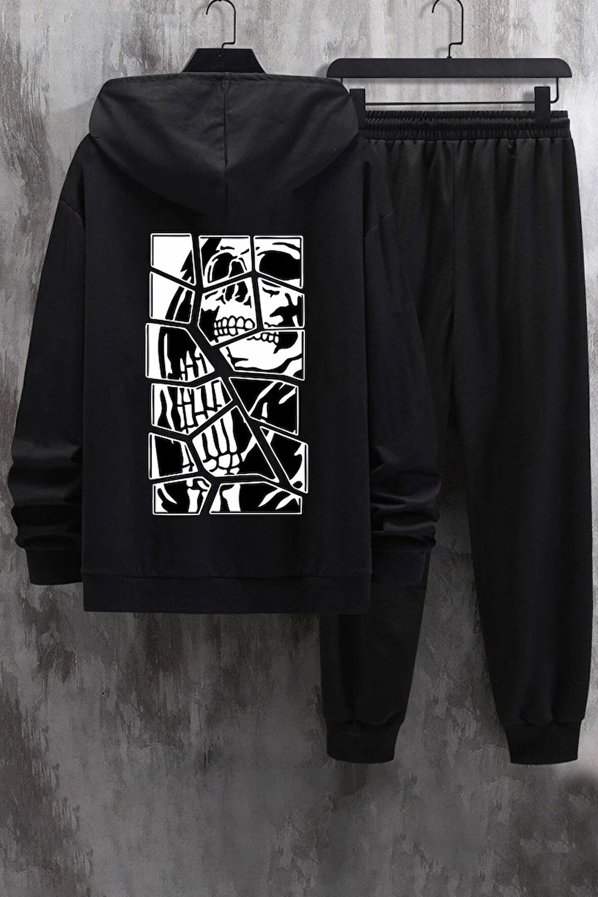 Uyguntarz Unisex Skullcracked Baskılı Eşofman Takımı
