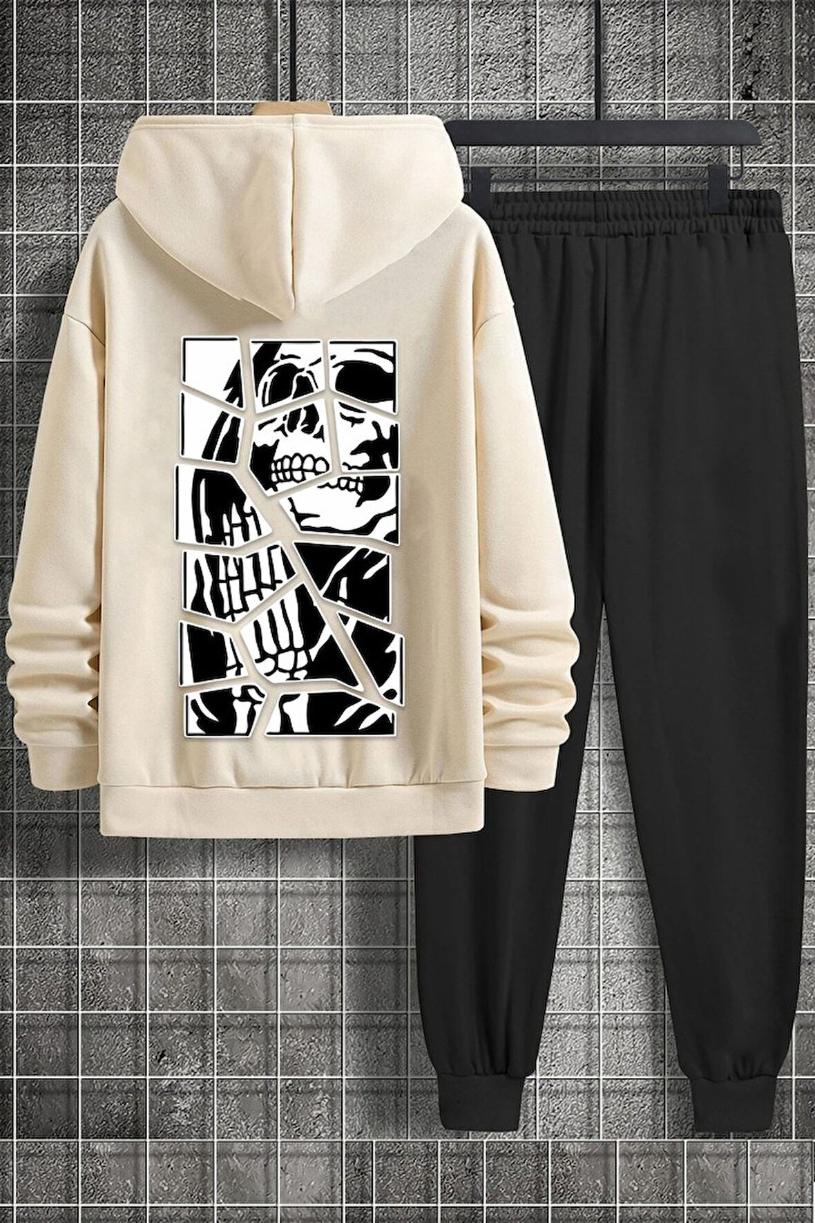 Uyguntarz Unisex Skullcracked Baskılı Eşofman Takımı