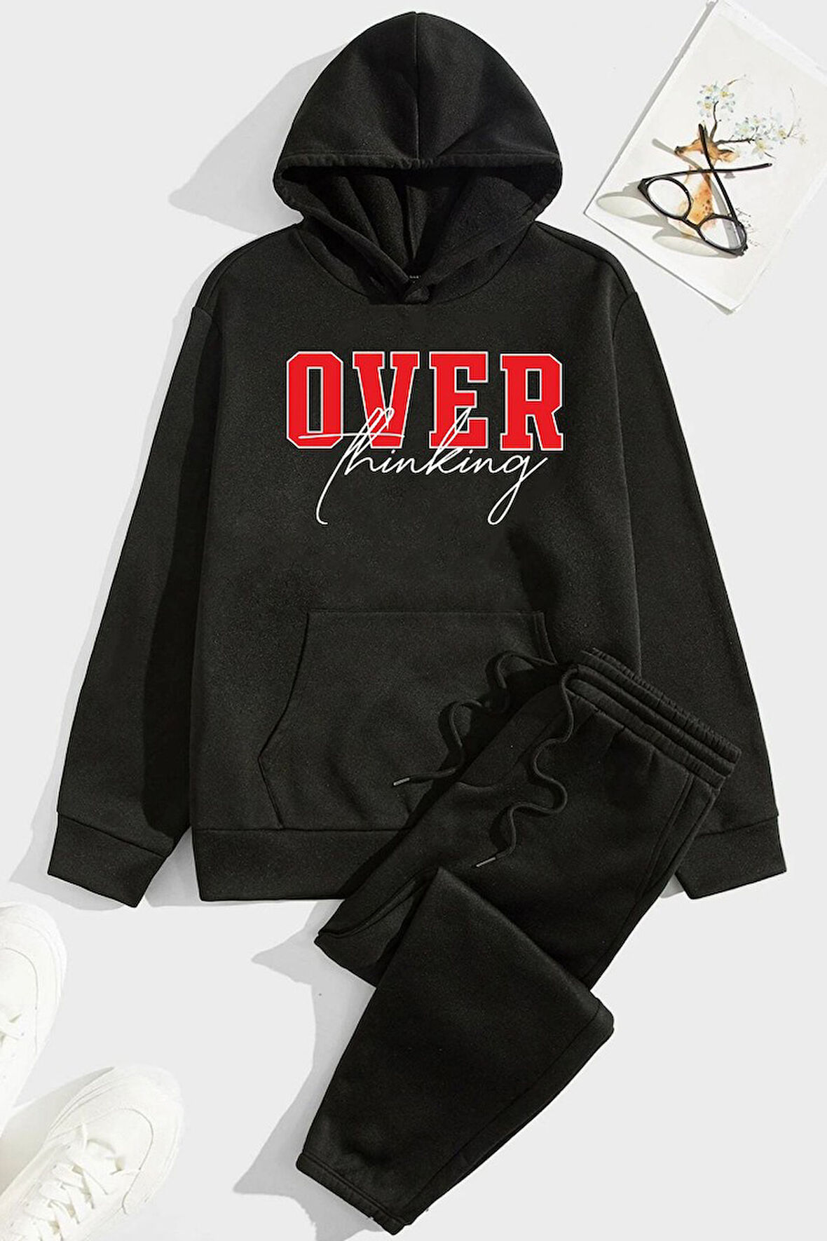 Uyguntarz Unisex Over Thinking Baskılı Eşofman Takımı