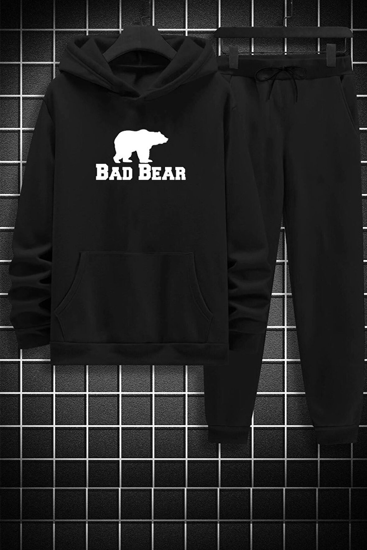 Unisex Bear Baskılı Eşofman Takımı