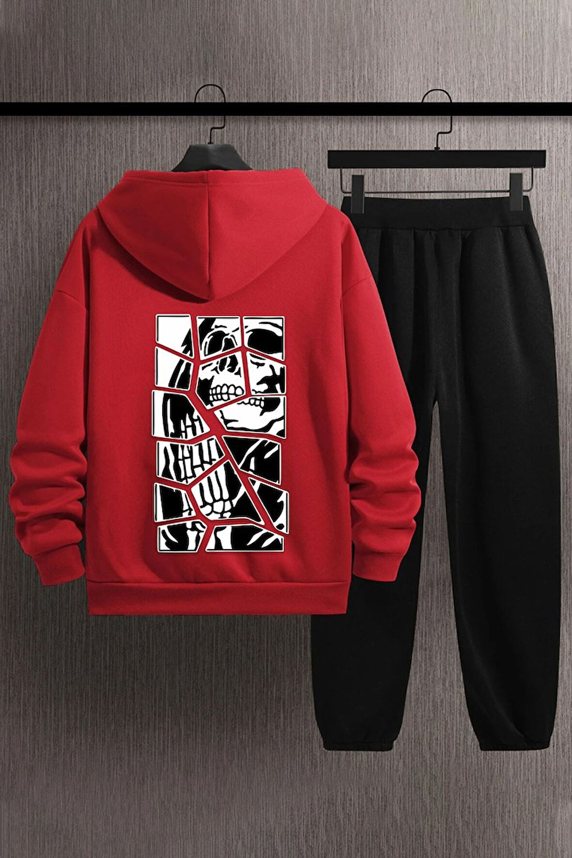 Uyguntarz Unisex Skullcracked Baskılı Eşofman Takımı