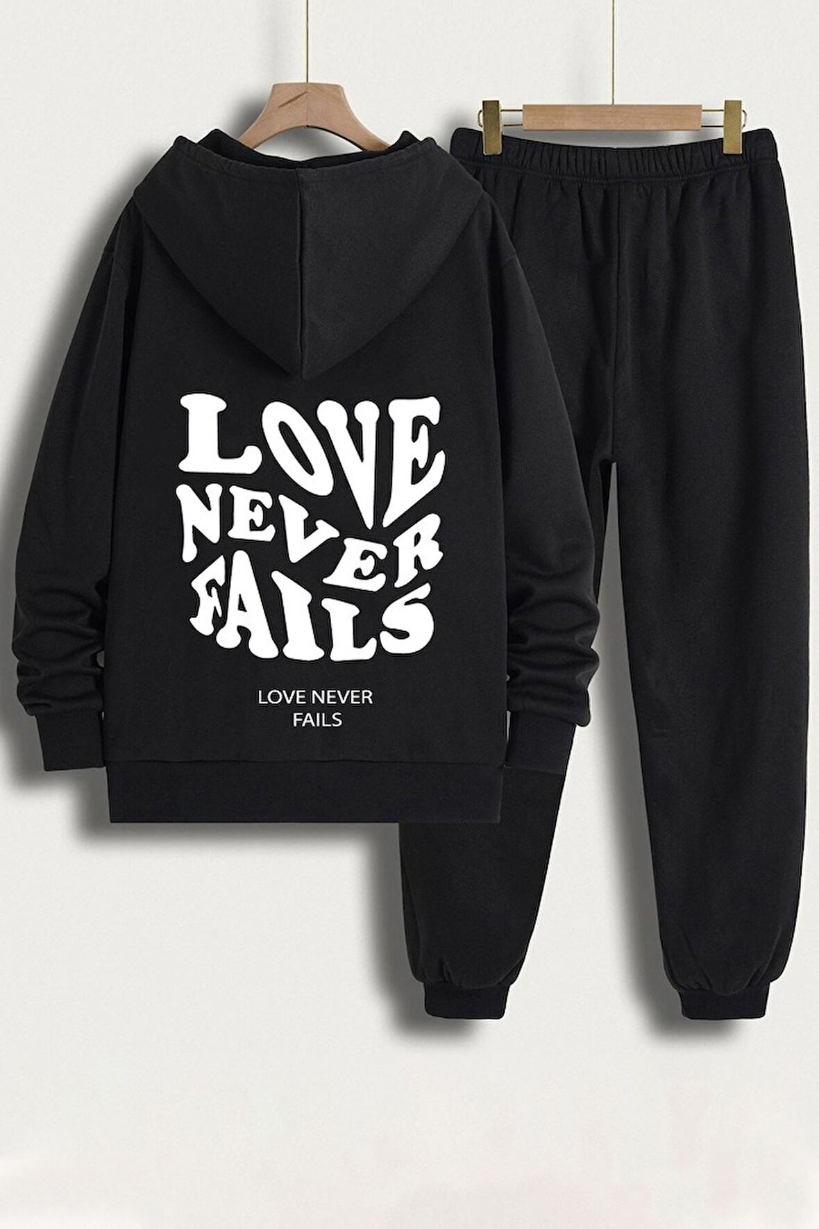 Unisex Love Never Fails Baskılı Eşofman Takımı