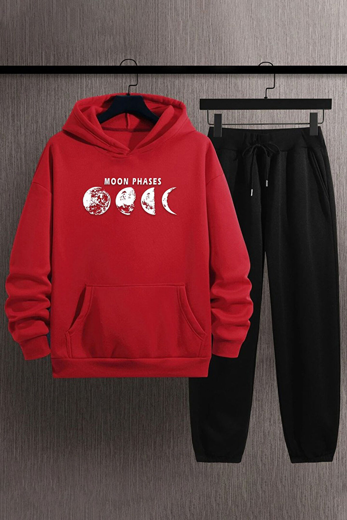 Unisex Moon Phases Baskılı Eşofman Takımı