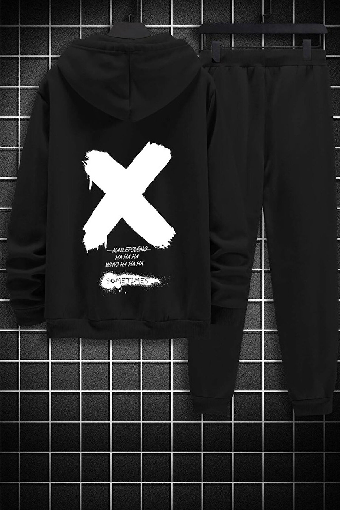 Uyguntarz Unisex Sometimes X Baskılı Eşofman Takımı