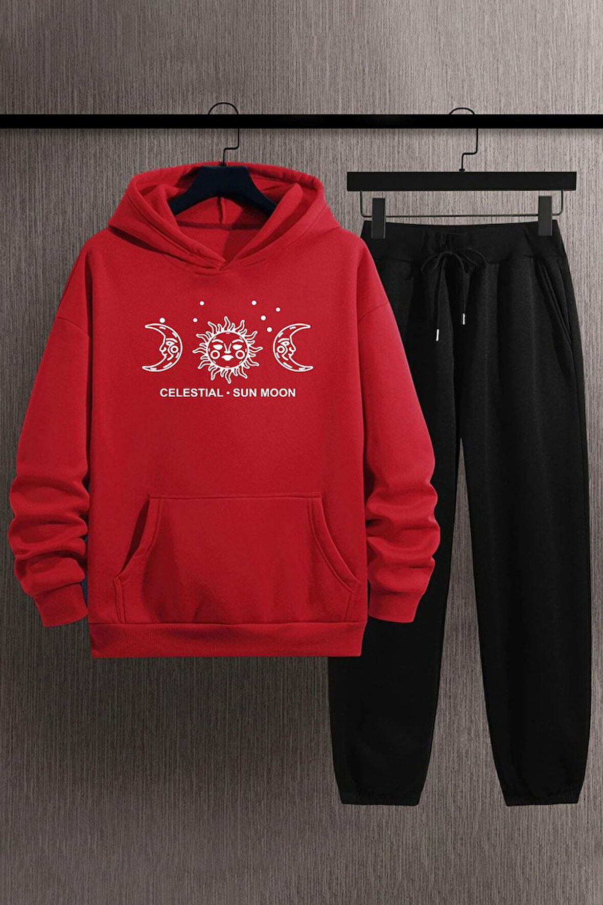 Uyguntarz Unisex Celestial Sun Moon Baskılı Eşofman Takımı
