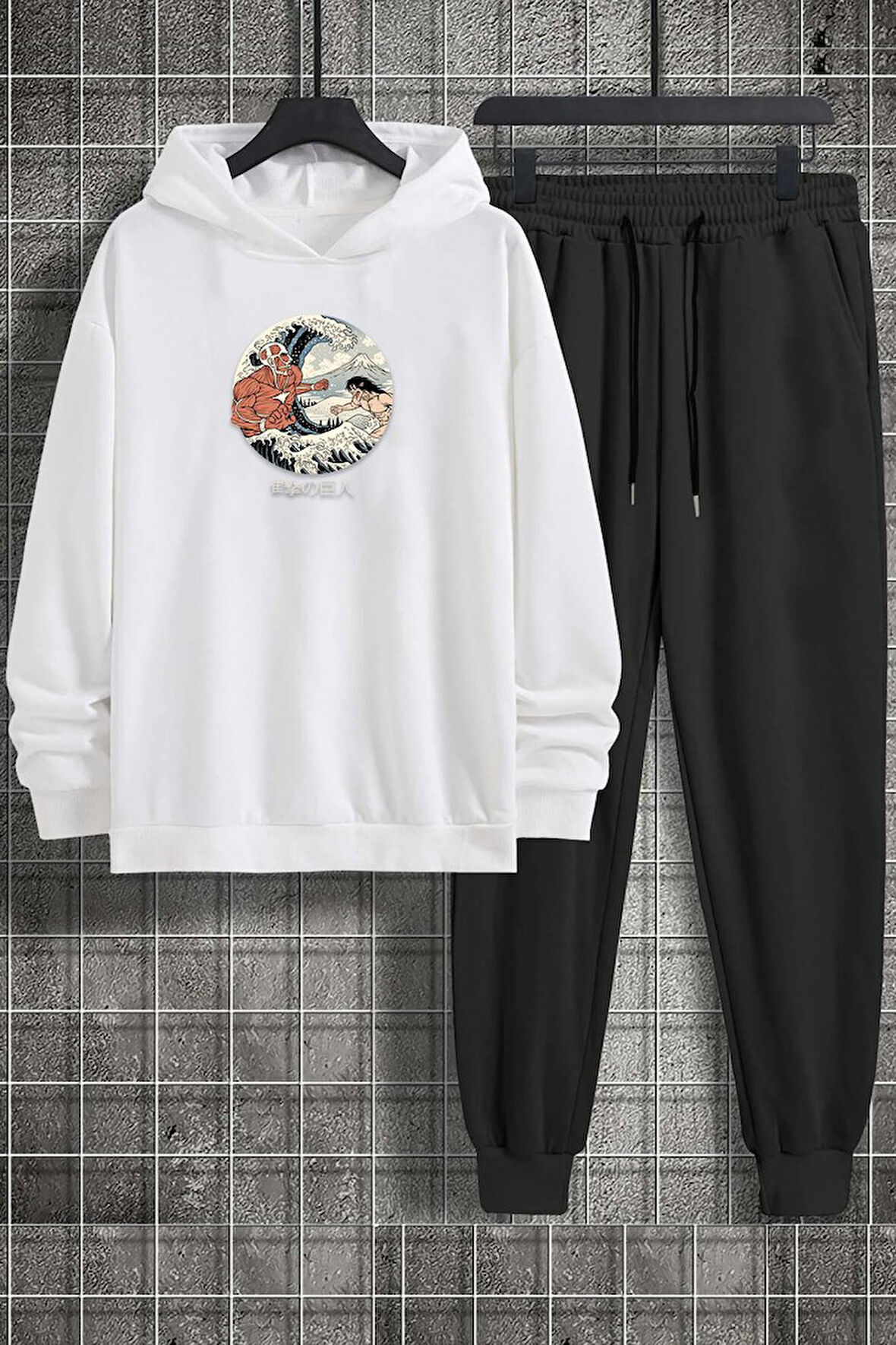Uyguntarz Unisex Kanagawa Oki Nami Ura Baskılı Eşofman Takımı