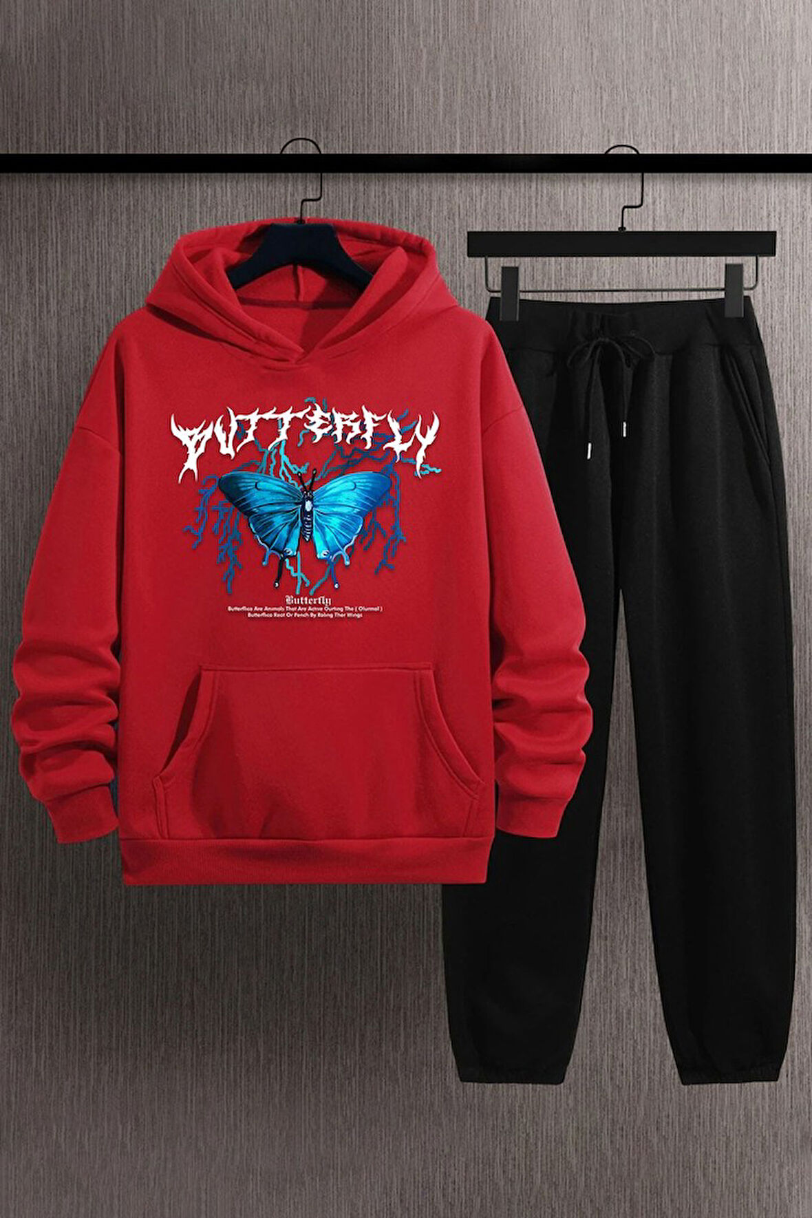 Uyguntarz Unisex Blue Butterfly Baskılı Eşofman Takımı