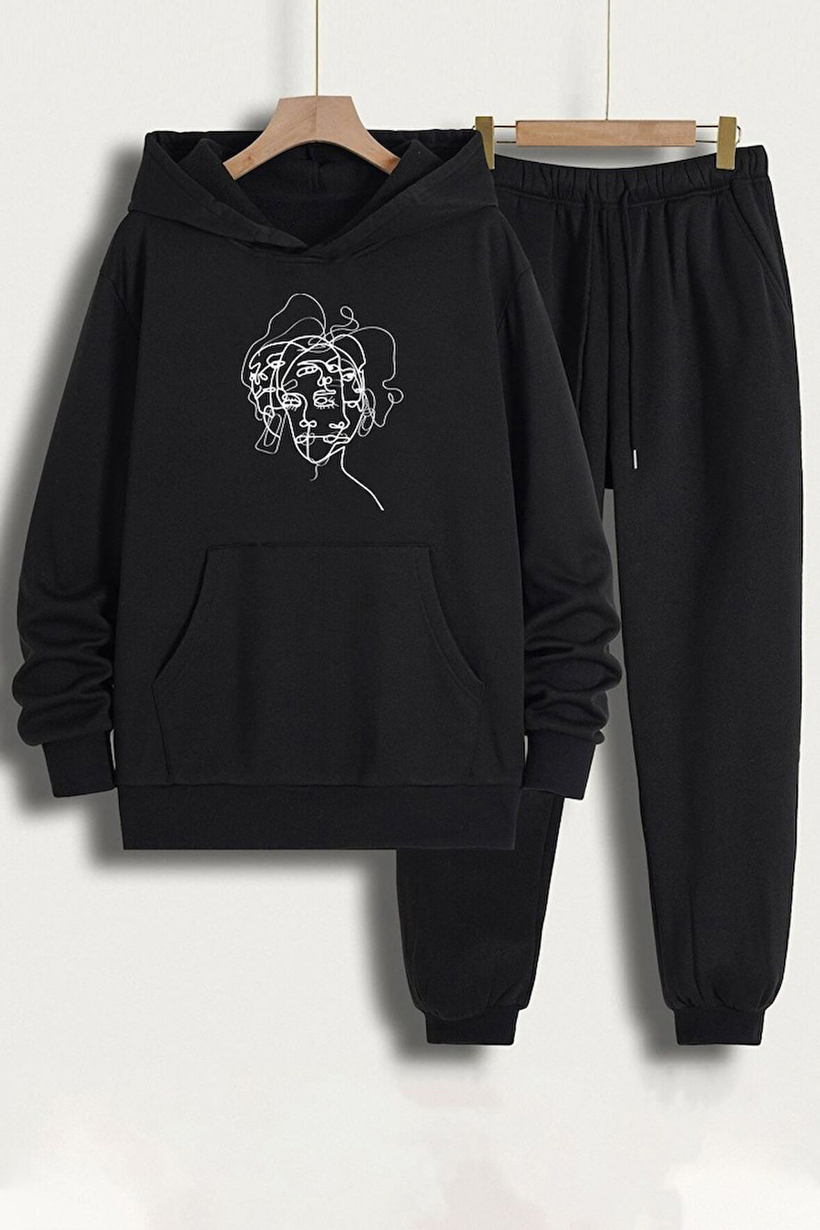 Uyguntarz Unisex Woman one line Baskılı Eşofman Takımı