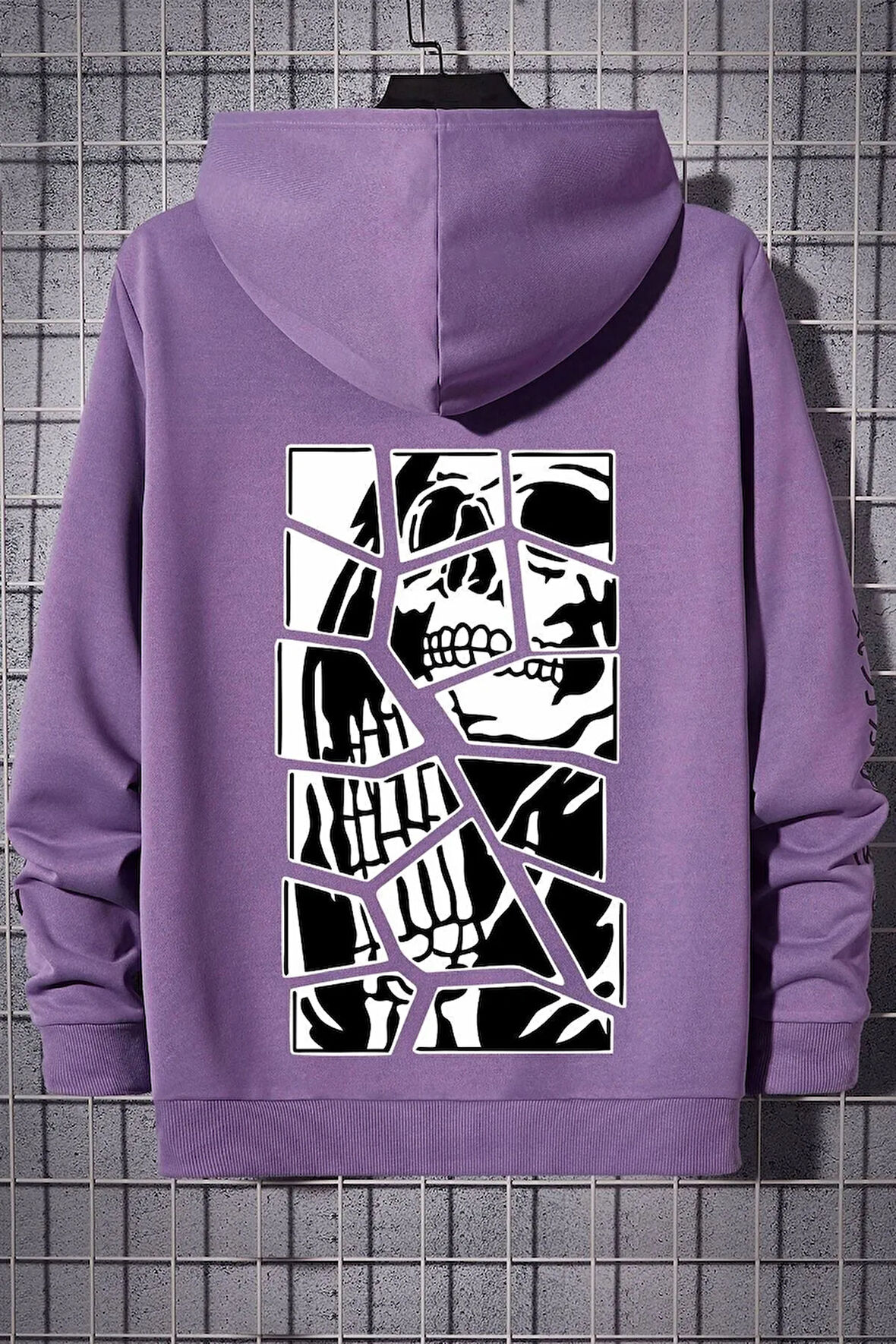 Unisex Skullcracked Baskılı Sweatshirt