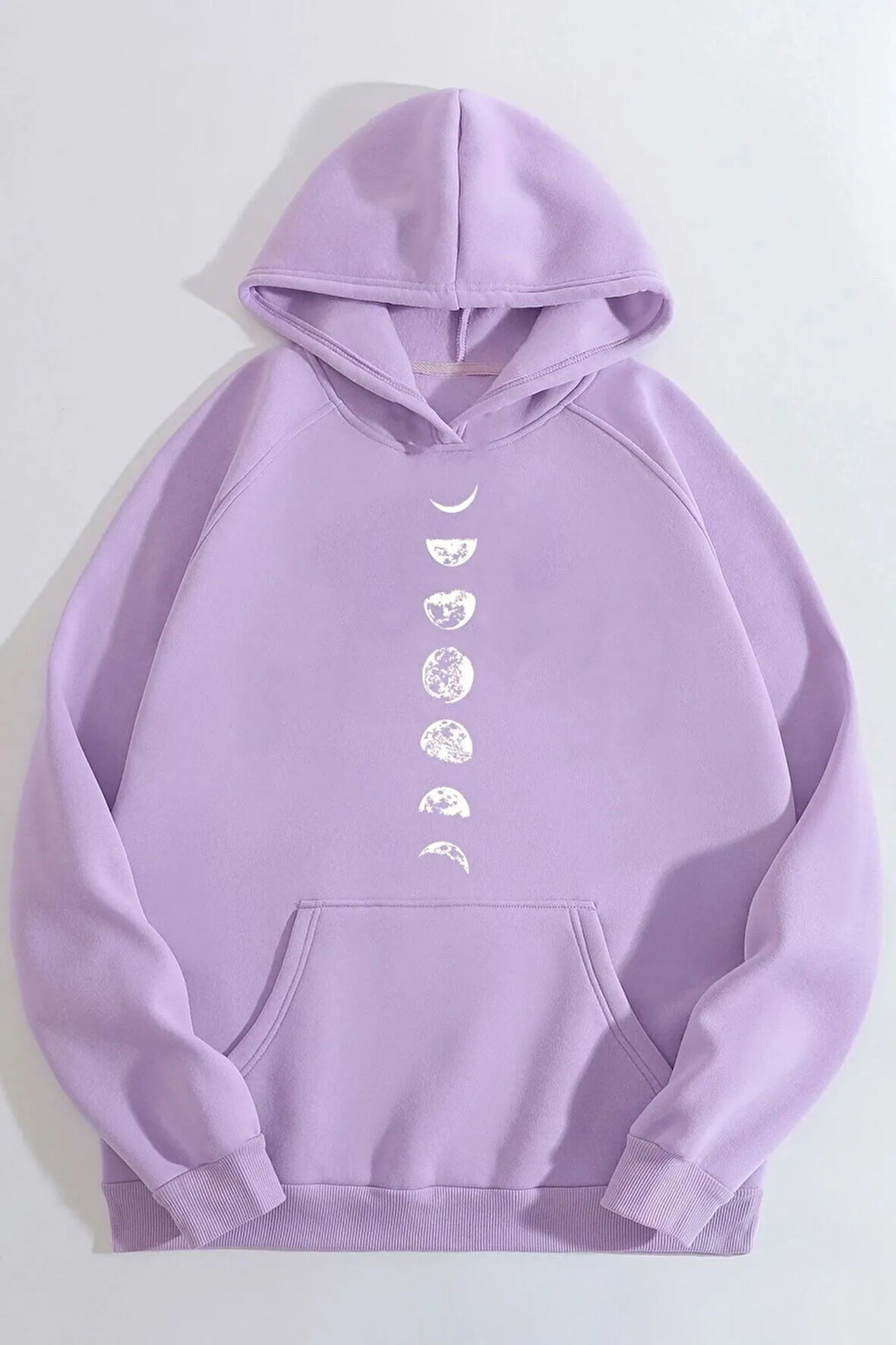 Unisex Moon Phases Baskılı Sweatshirt