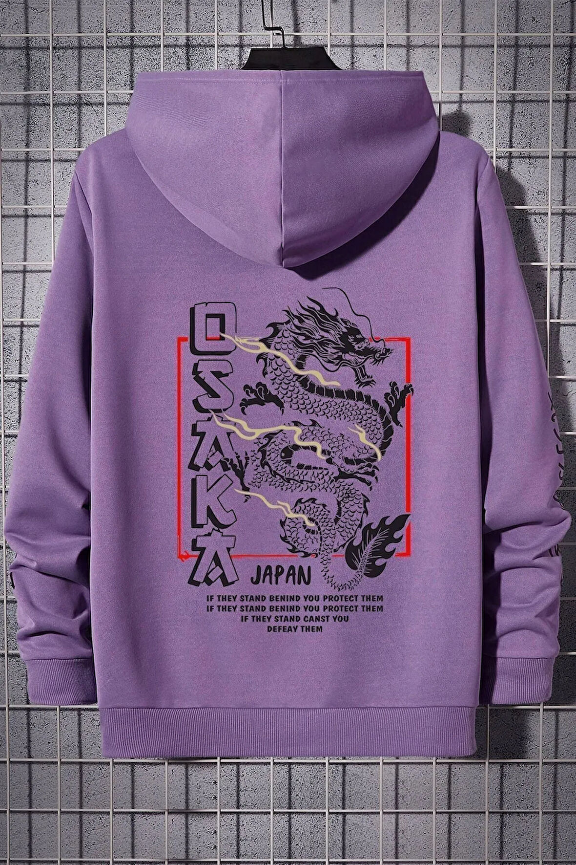 Unisex Osaka Baskılı Kapüşonlu Sweatshirt