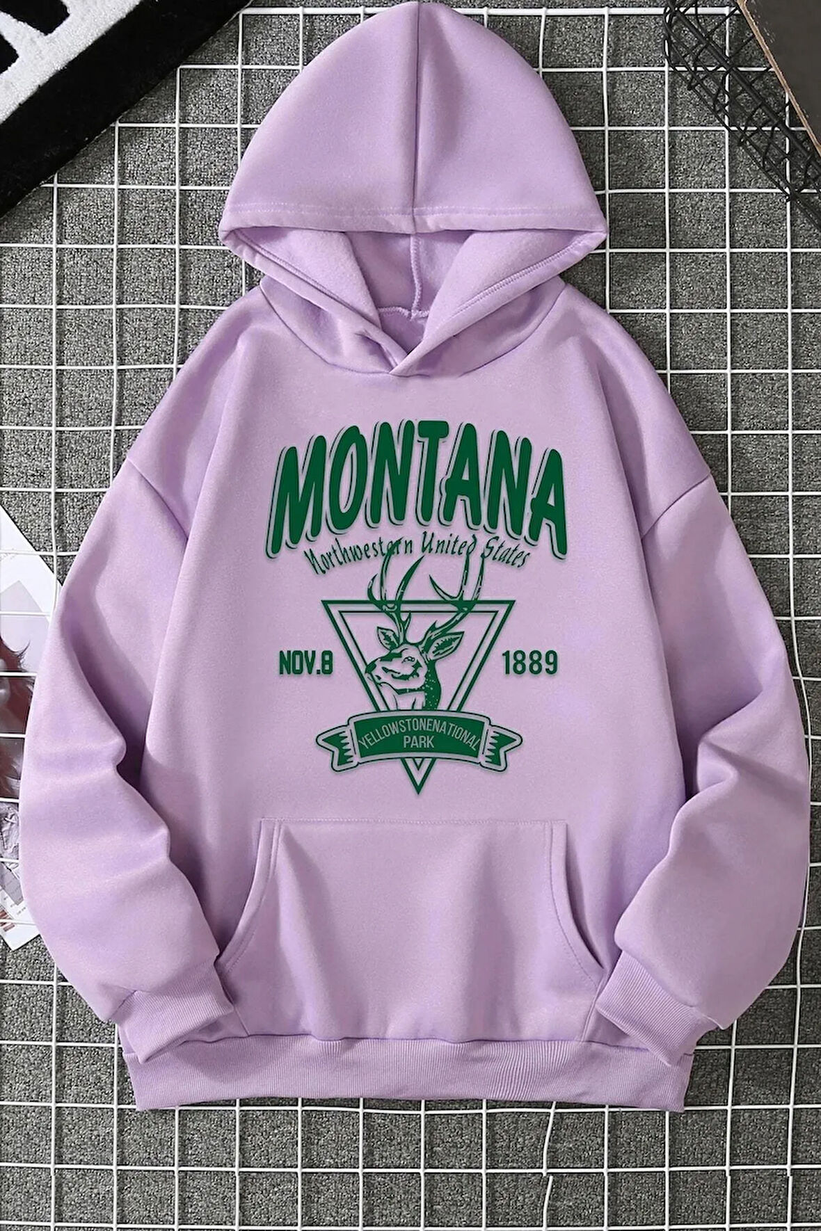 Unisex Montana Baskılı Sweatshirt
