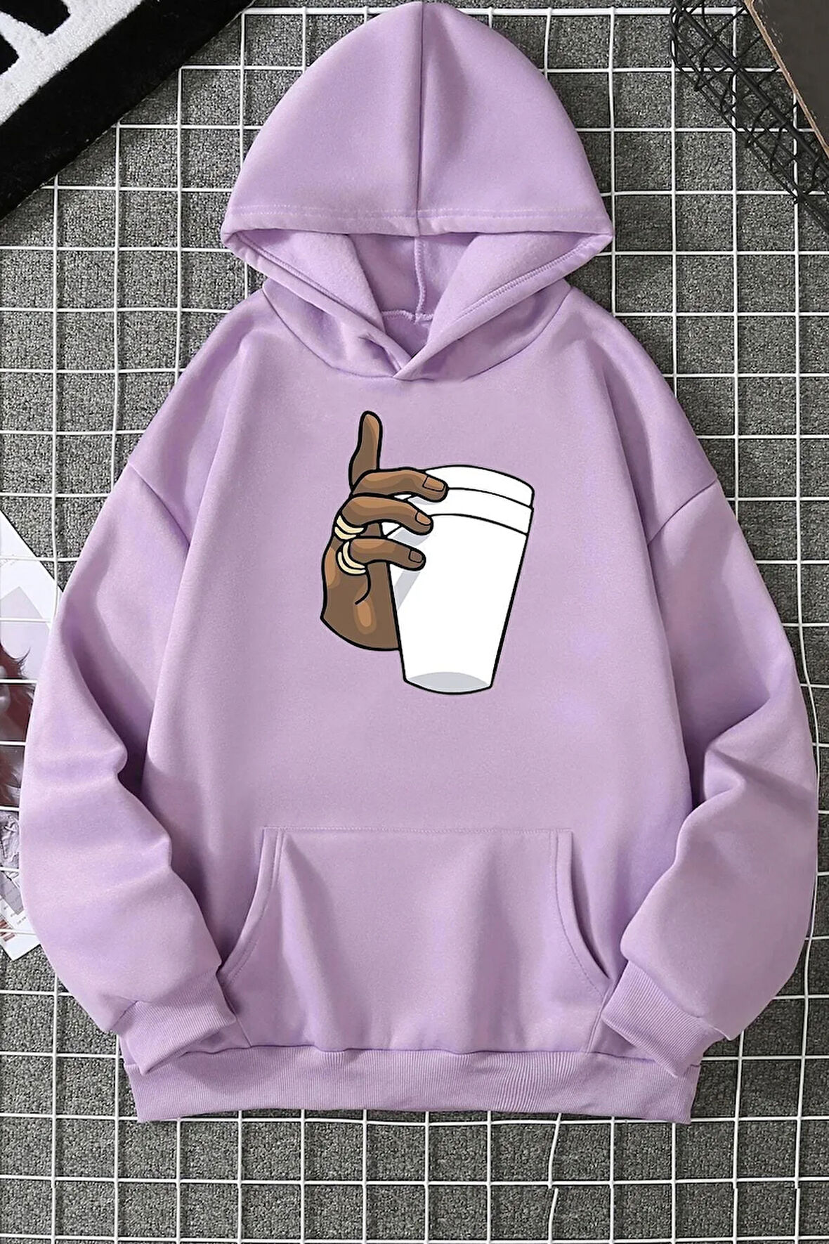 Tupac Coffee Baskılı Sweatshirt