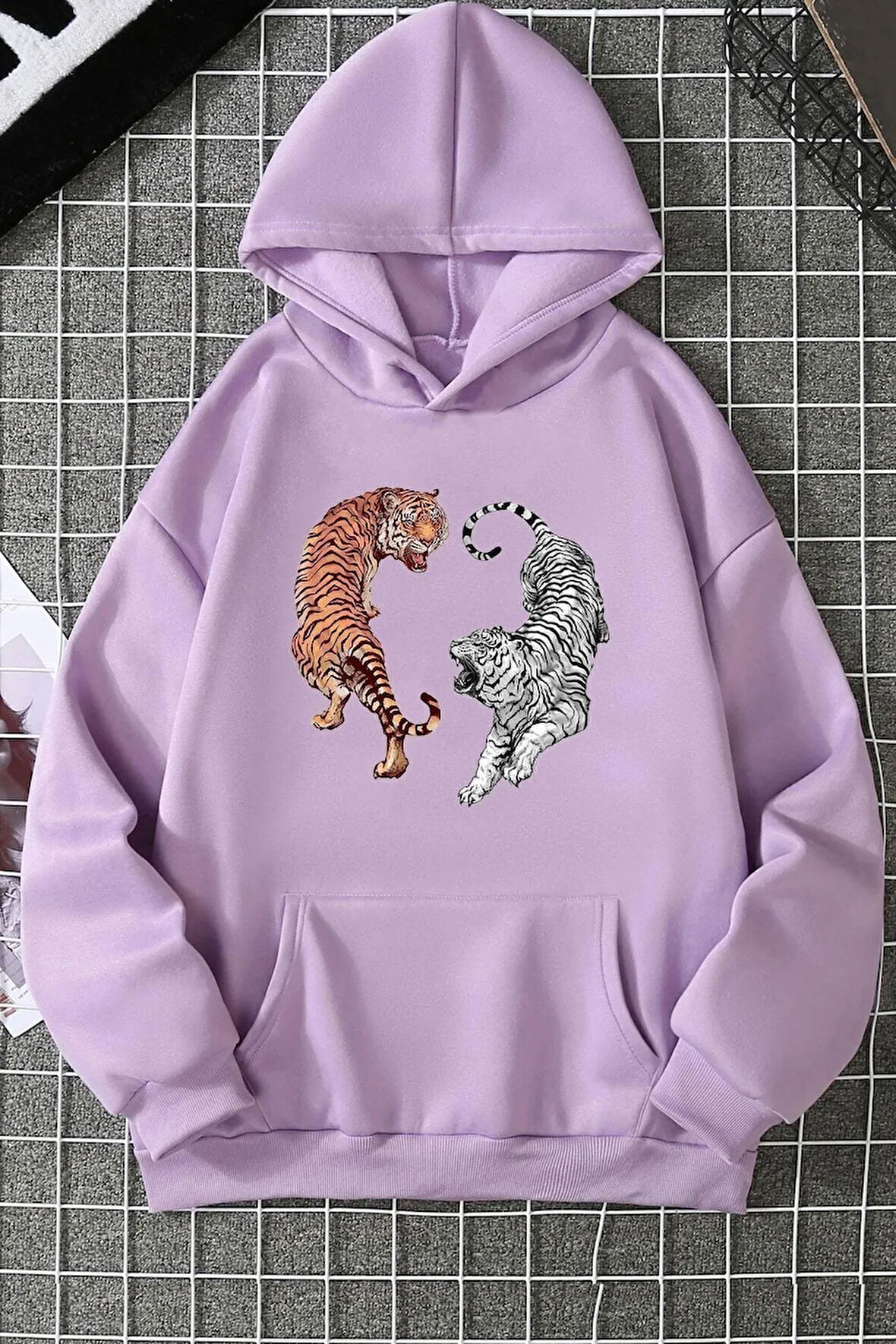 Unisex Tiger Baskılı Sweatshirt