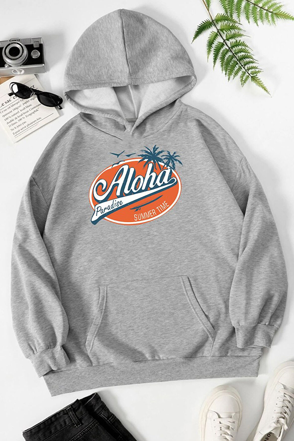 Uyguntarz Unisex Aloha Baskılı Sweatshirt
